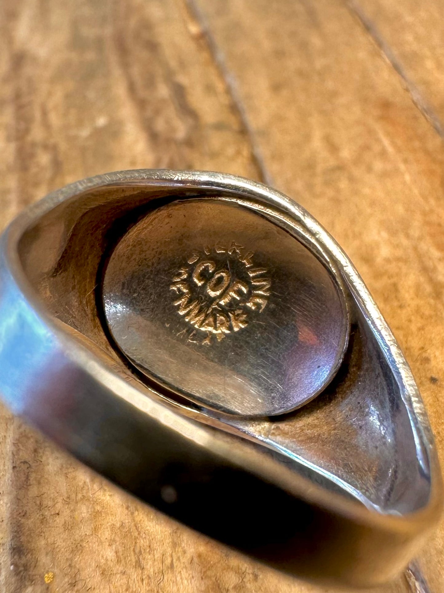 Moonstone Maker COF Denmark 925 Sterling Silver Size J Ring