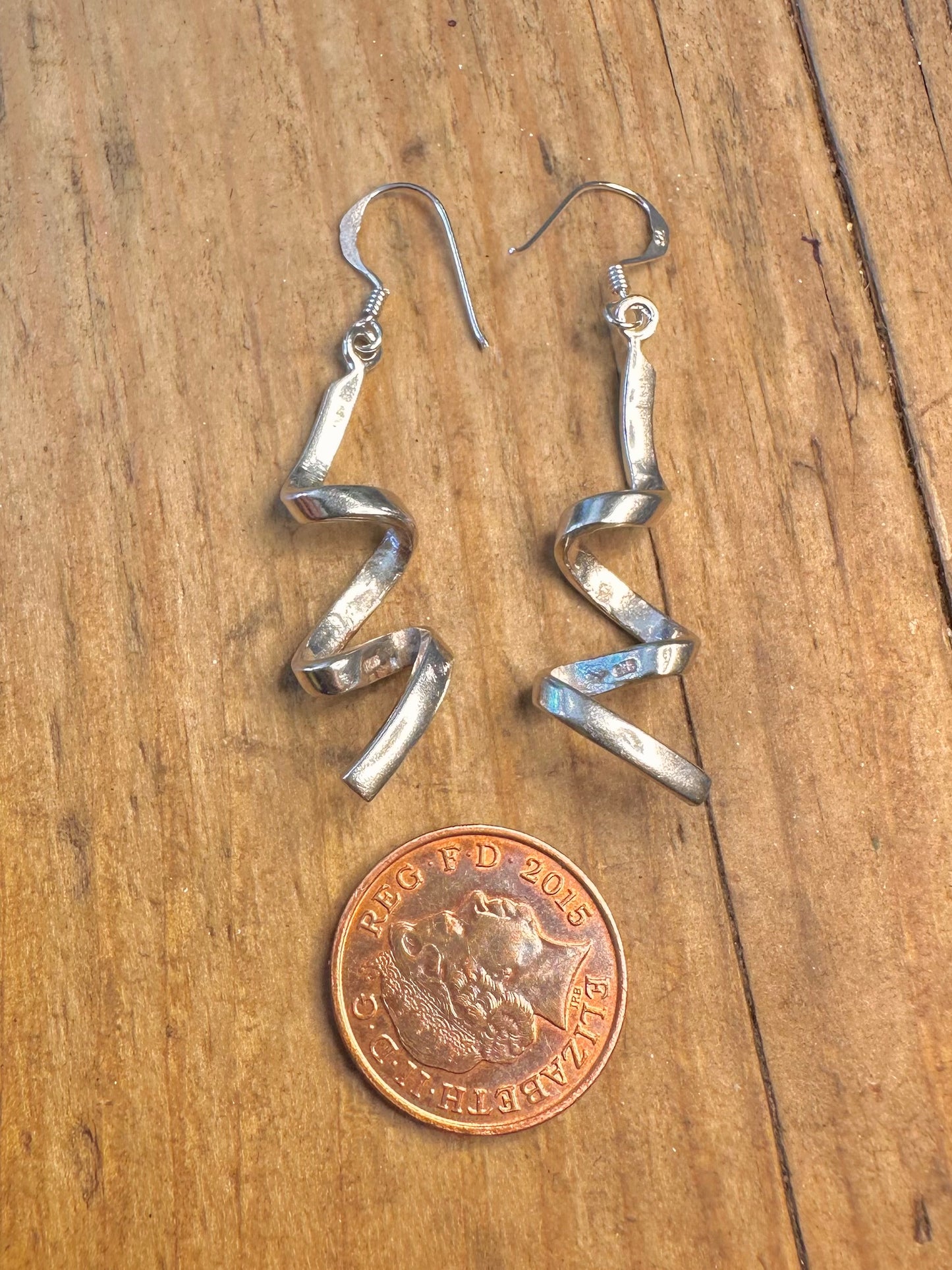 Spiral Dangle 925 Sterling Silver Earrings