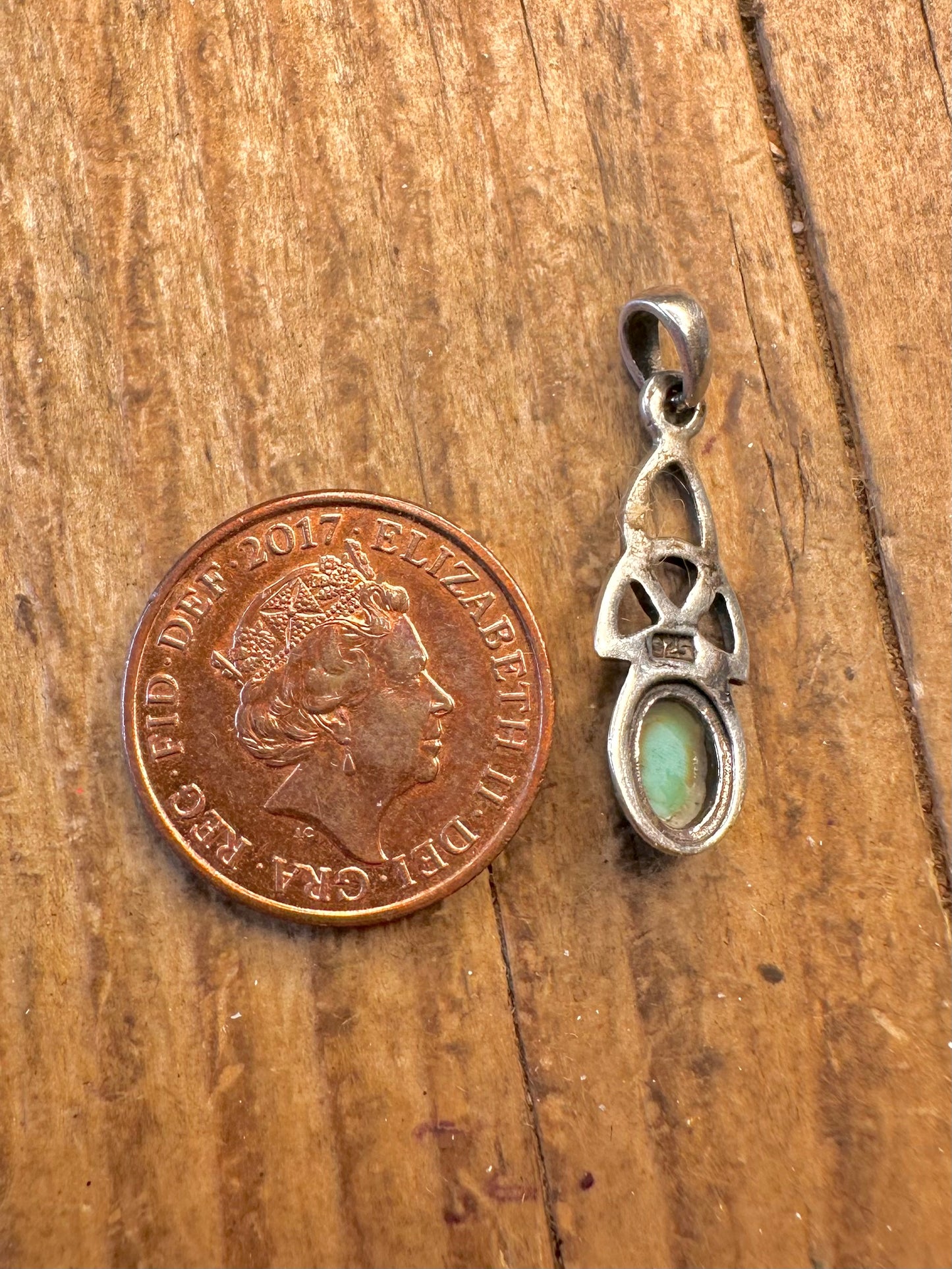 Turquoise Celtic 925 Sterling Silver Pendant
