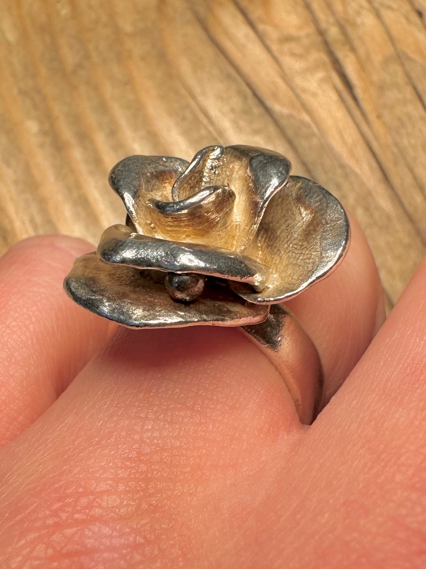 Vintage Rose 925 Sterling Silver Size O1/2 Ring