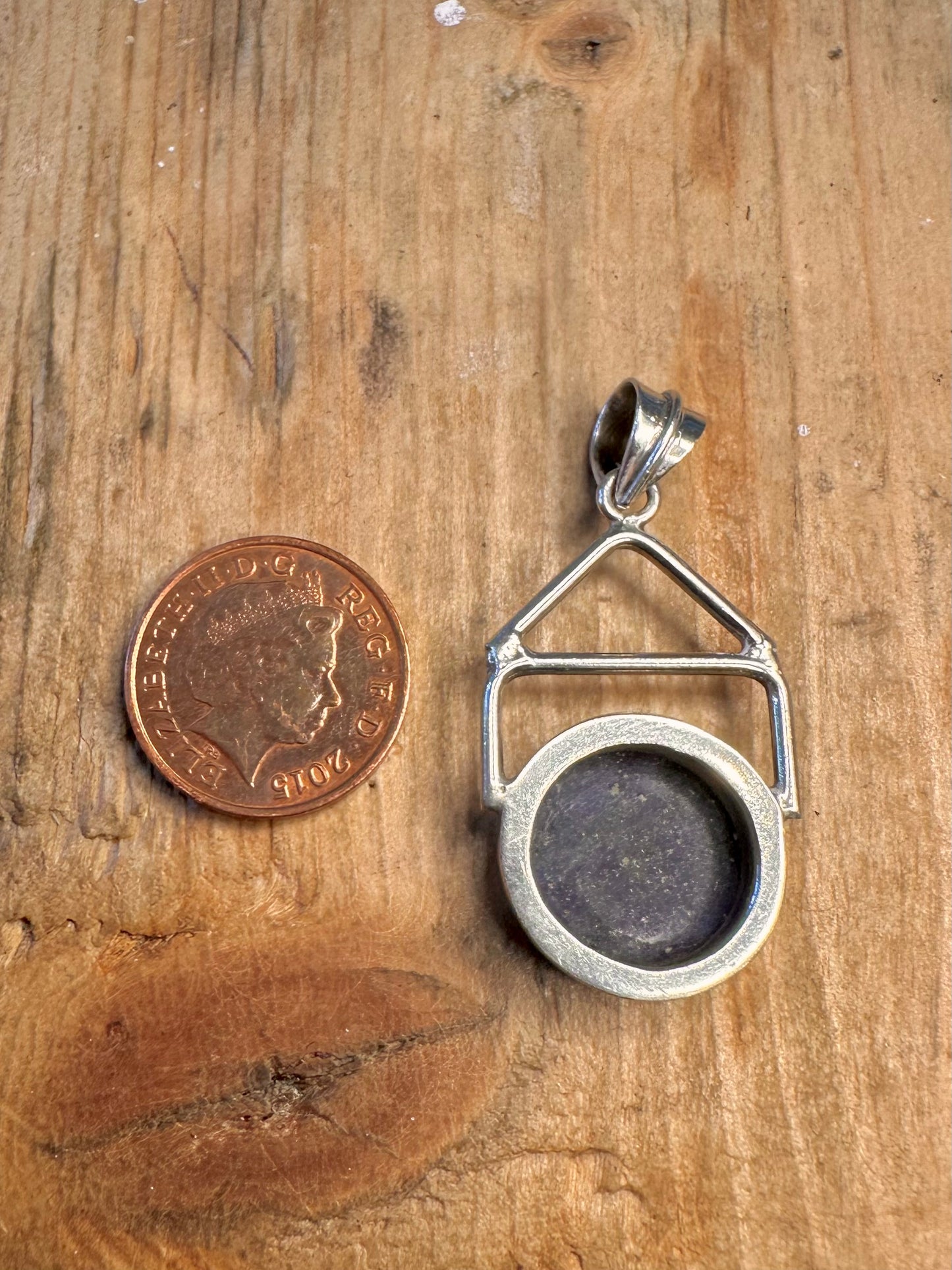 Geometric Shaped Lapis 925 Sterling Silver Pendant