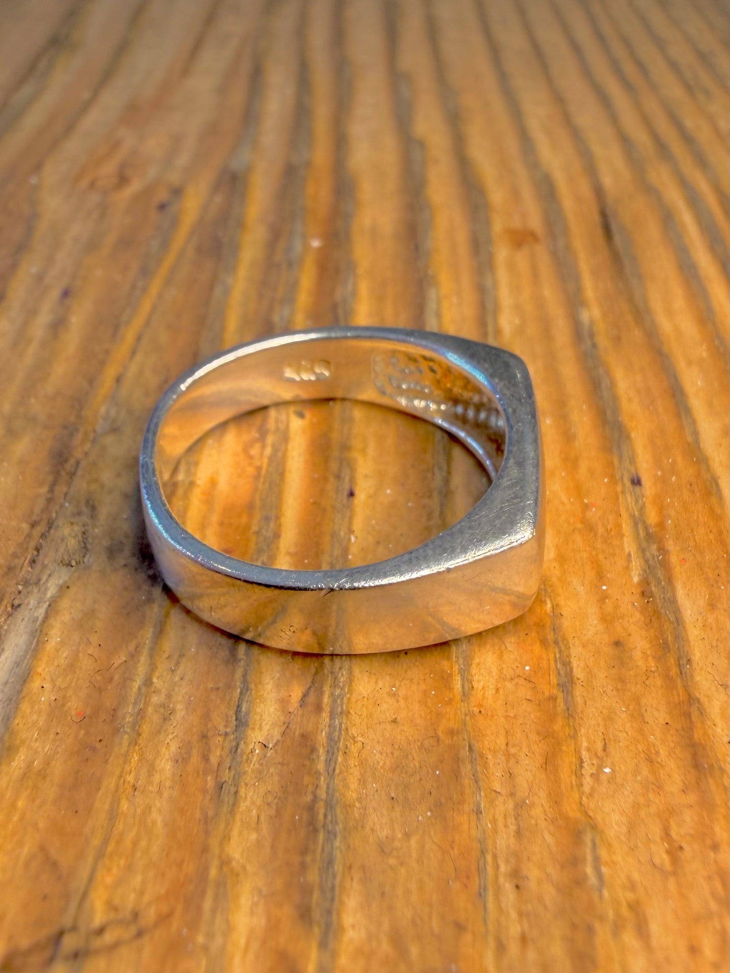 Flat Rectangle 925 Sterling Silver Size O Ring