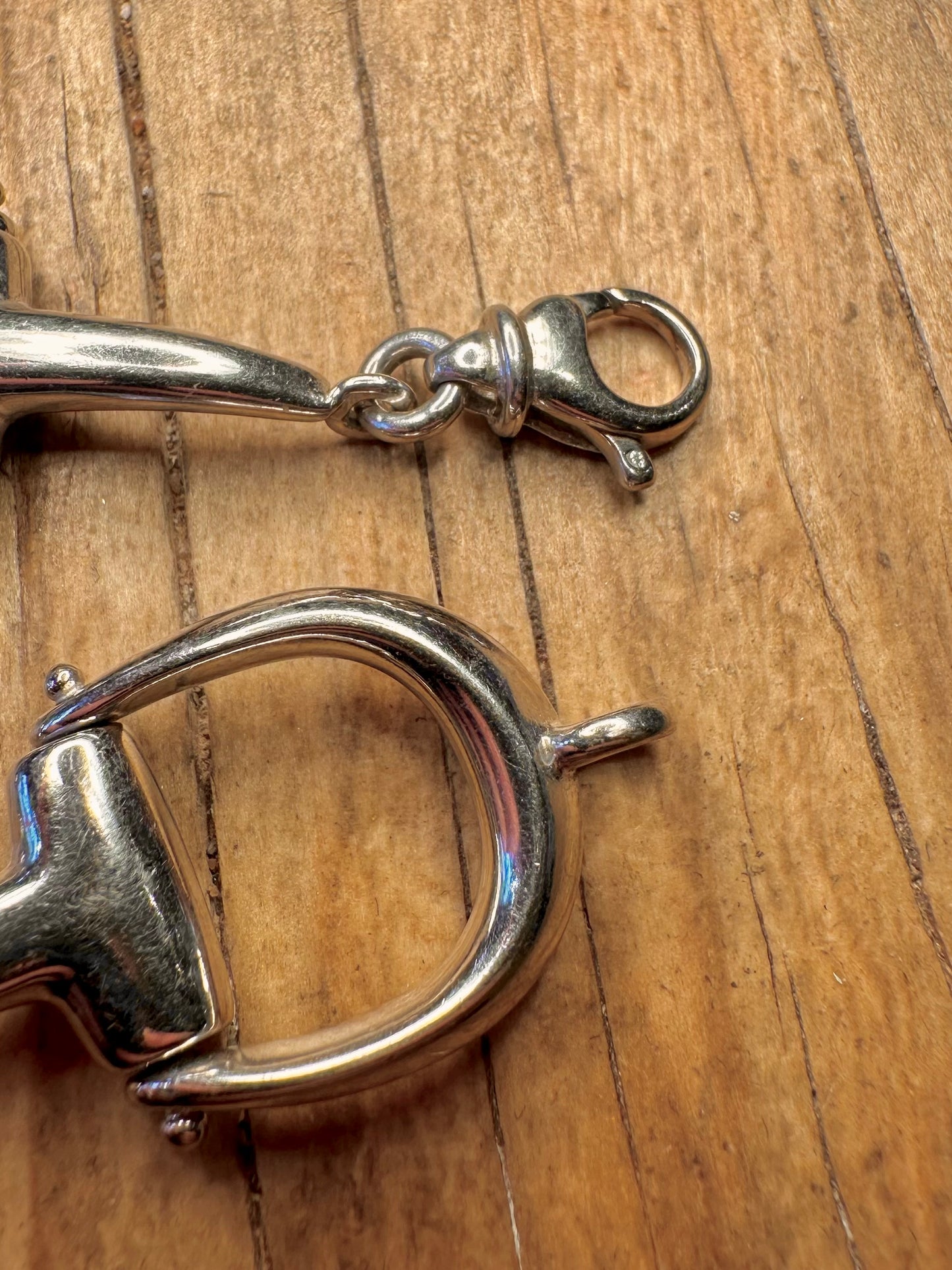 Vintage Chunky Stirrup Link Italy 925 Sterling Silver 7.6 inch Bracelet