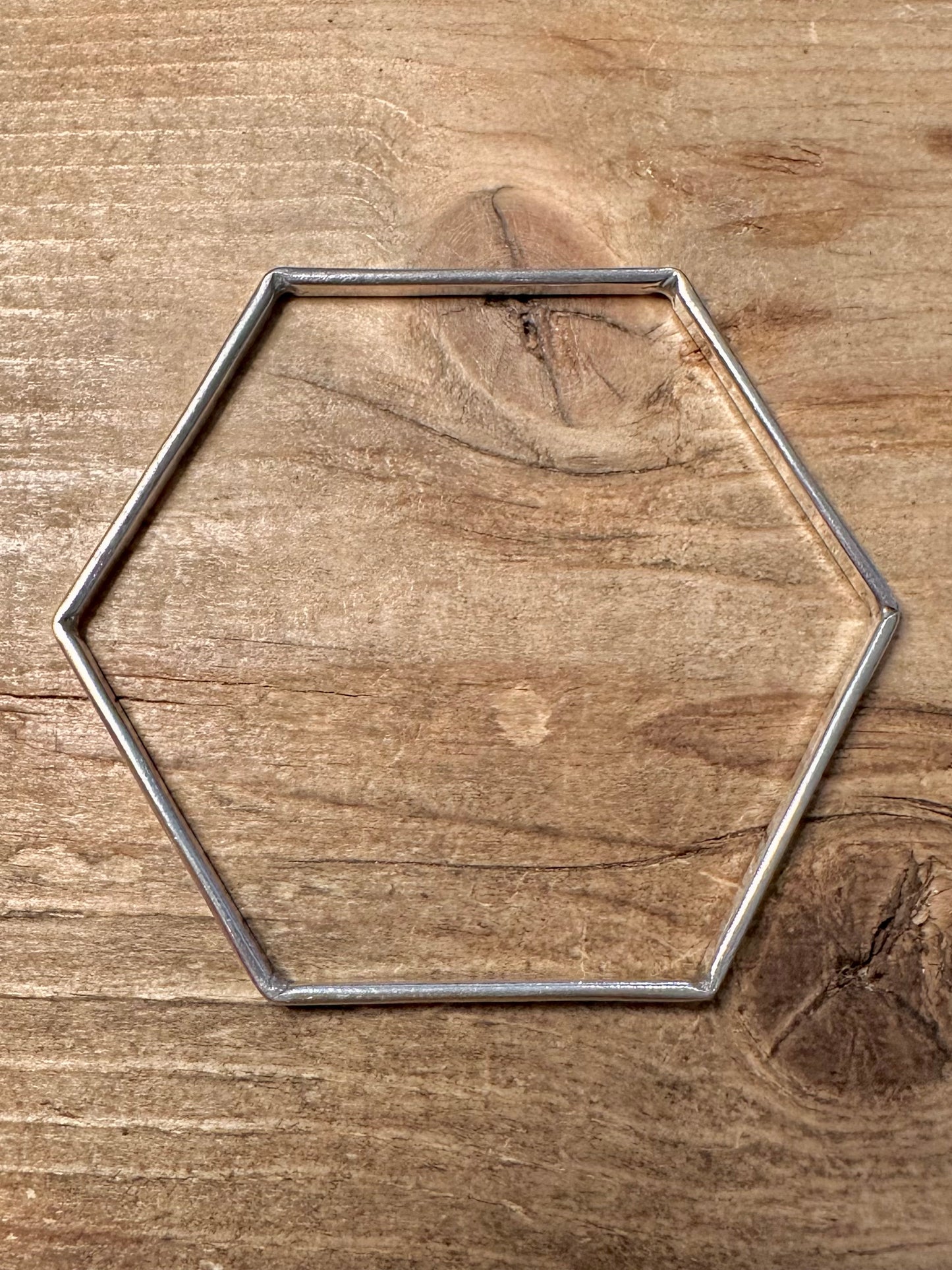 Vintage Hexagon 925 Silver Bangle