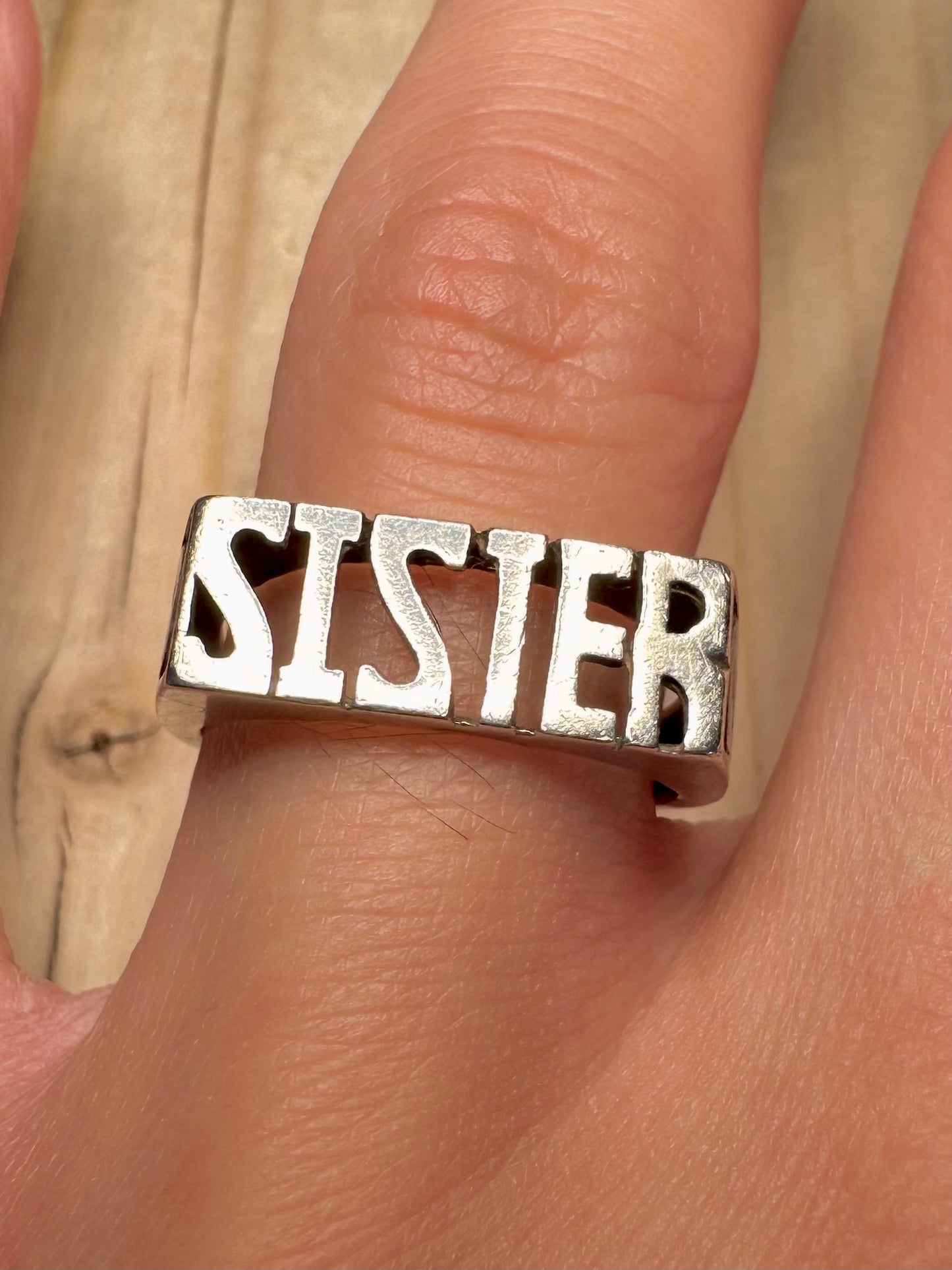 Sister 925 Sterling Silver Size U Ring