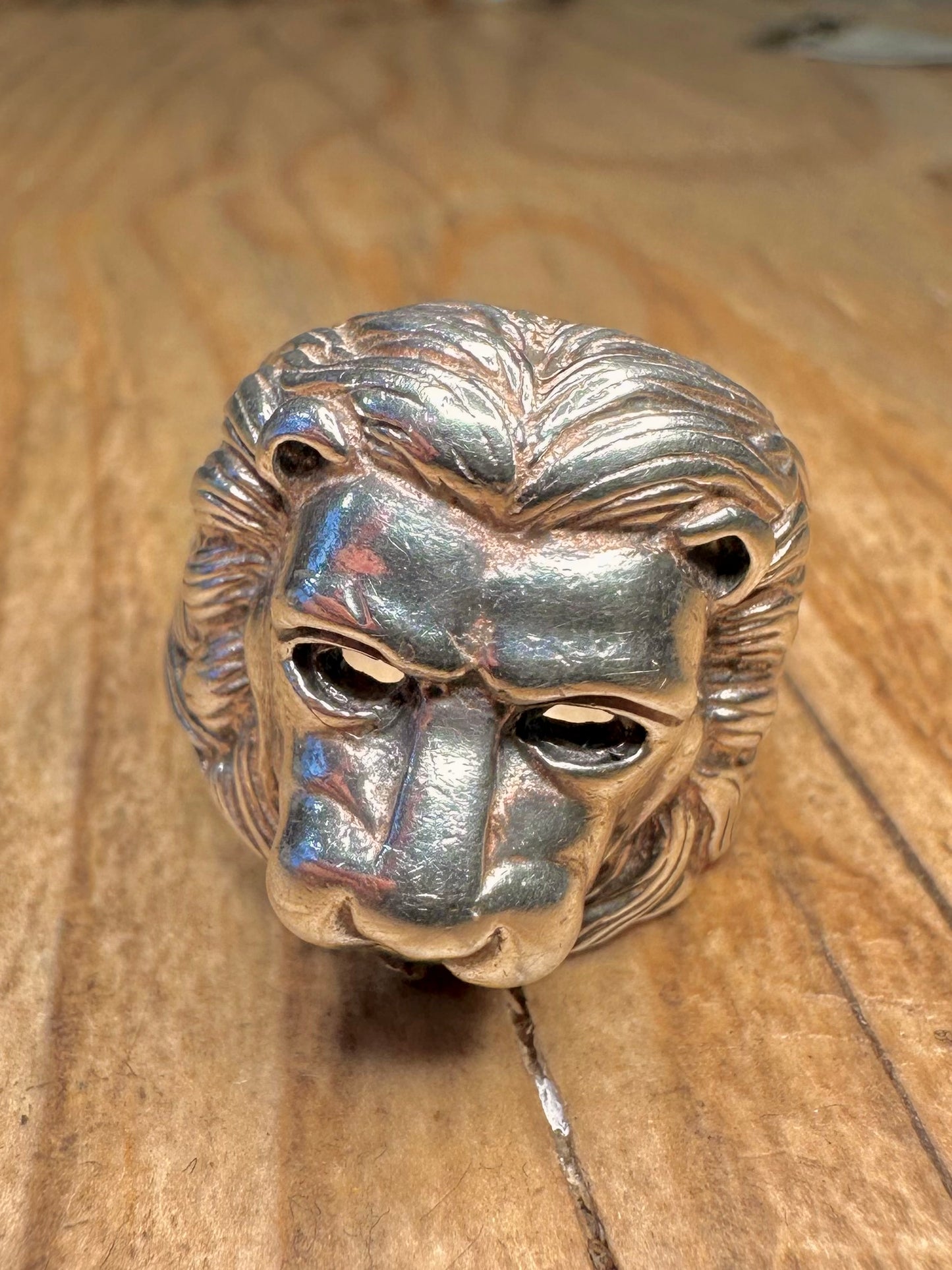 Vintage Lion Head 925 Sterling Silver Size V Ring