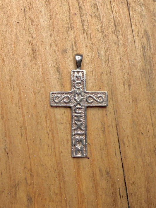 Orthodox Christian Greek Cross 925 Sterling Silver Pendant