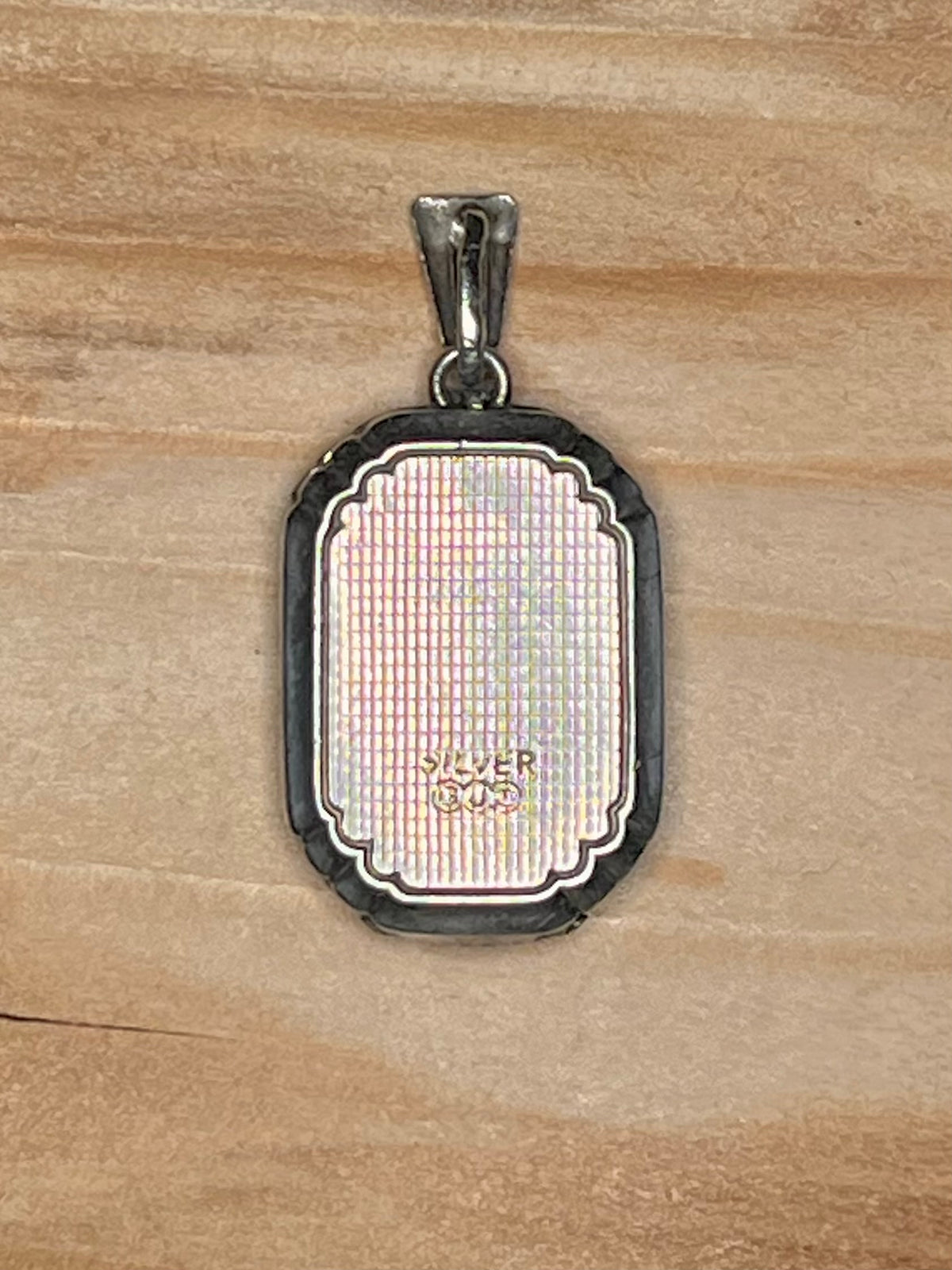 Georg Jensen Ltd Rectangle Flower Engraved Photo Locket 925 Sterling Silver Pendant