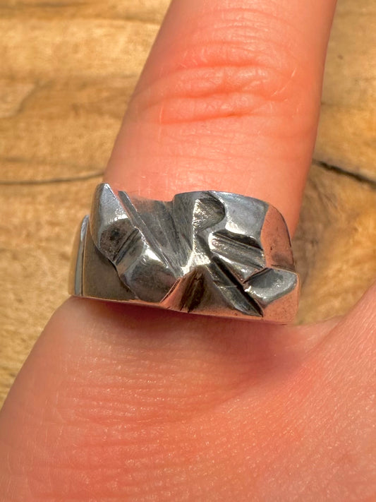 Brutalist Shape Maker JLG 925 Silver Size O Ring