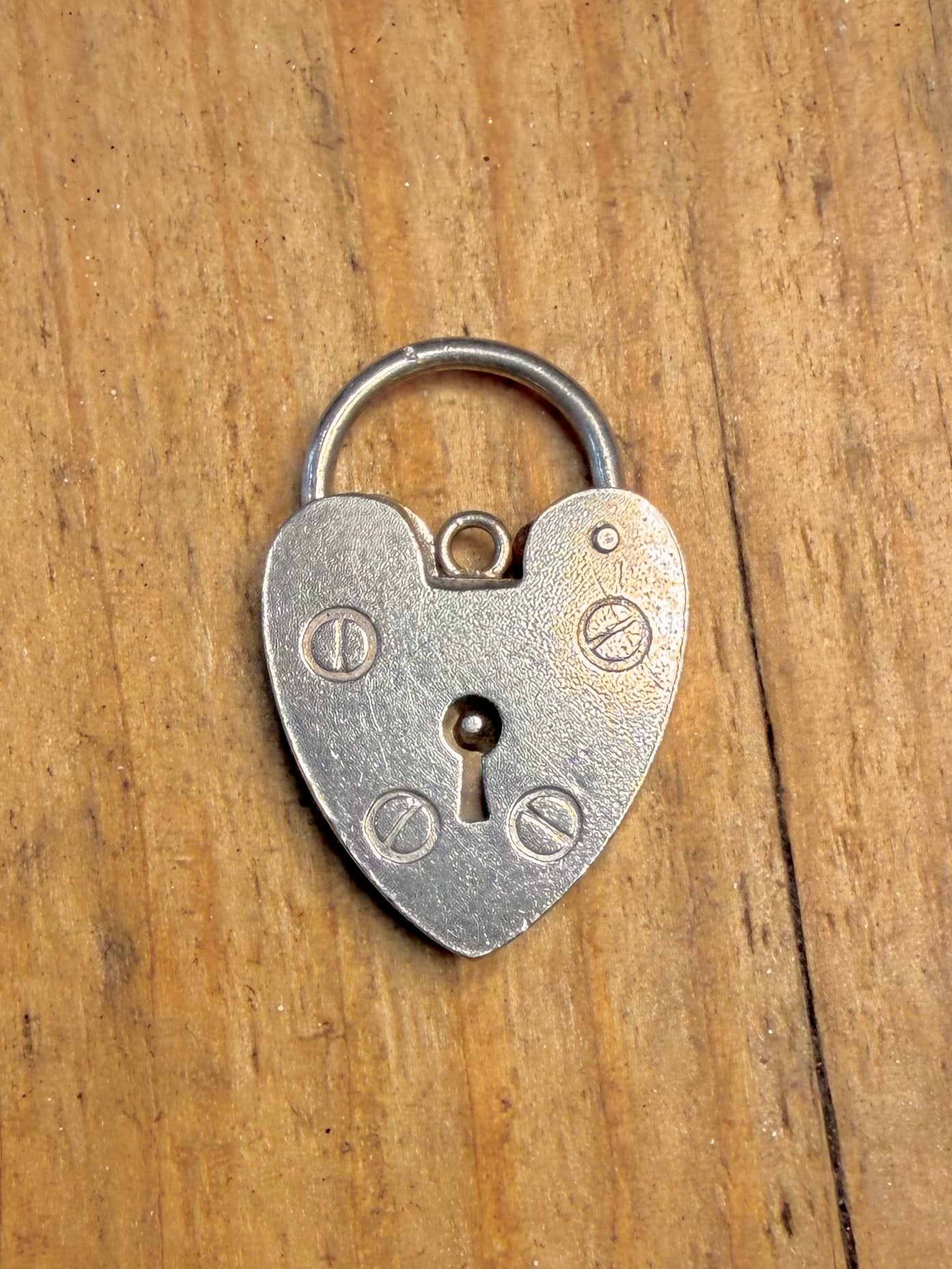 Large Padlock 1970 Hallmarked Maker PJ 925 Sterling Silver Pendant