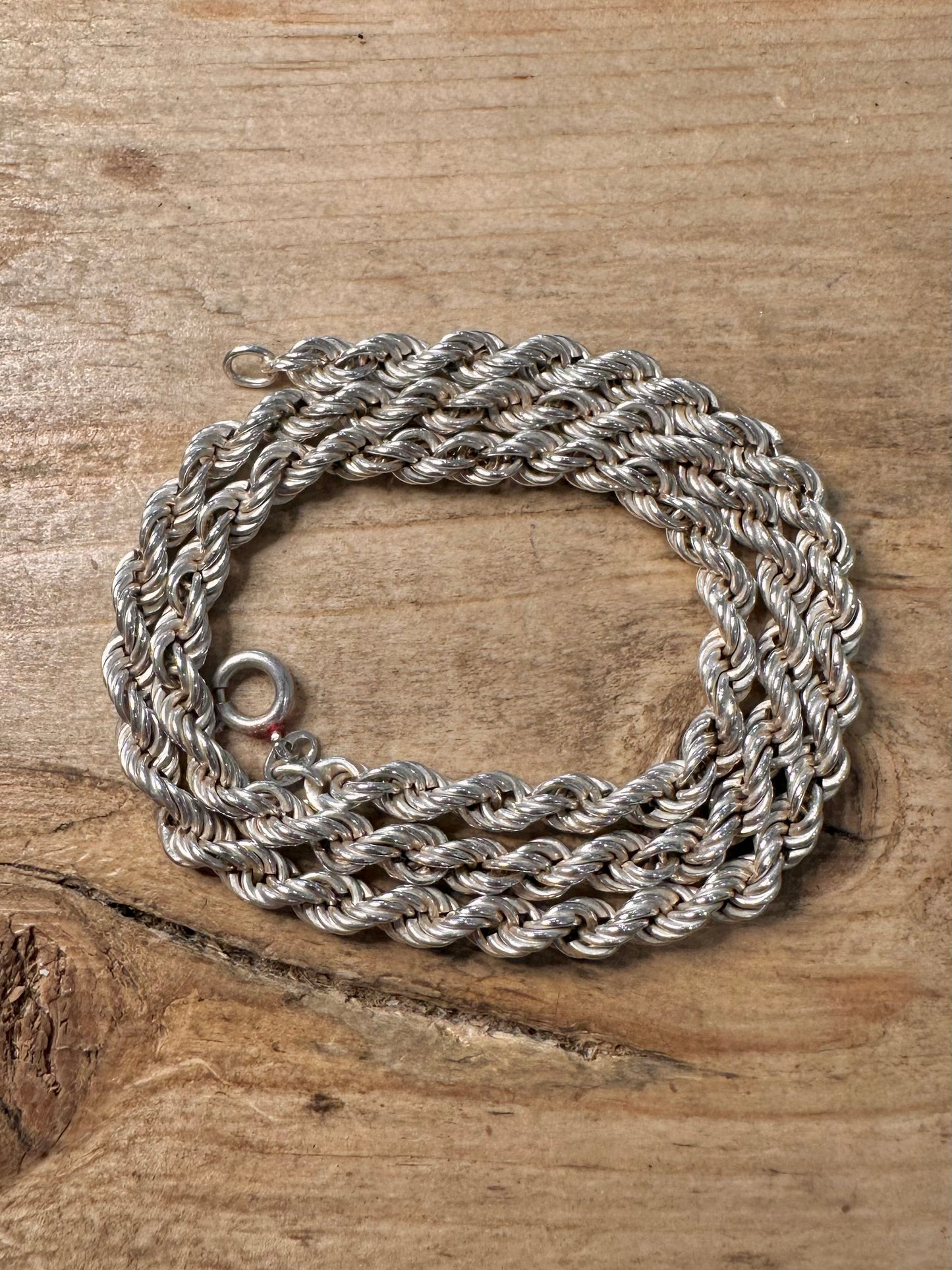 Vintage Rope Chain 925 Silver 16.3 inch Necklace