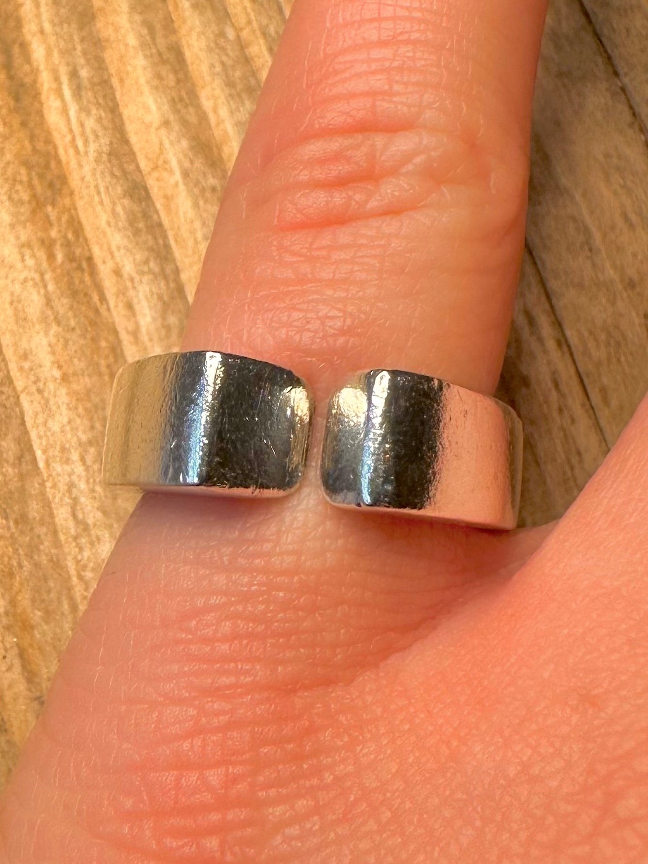 Abstract Box End 925 Sterling Silver Size N Ring