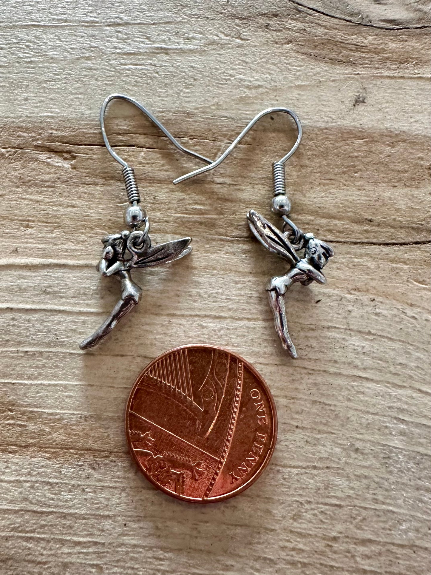 Vintage Disney Tinker-bell  Dangle 925 Silver Earrings