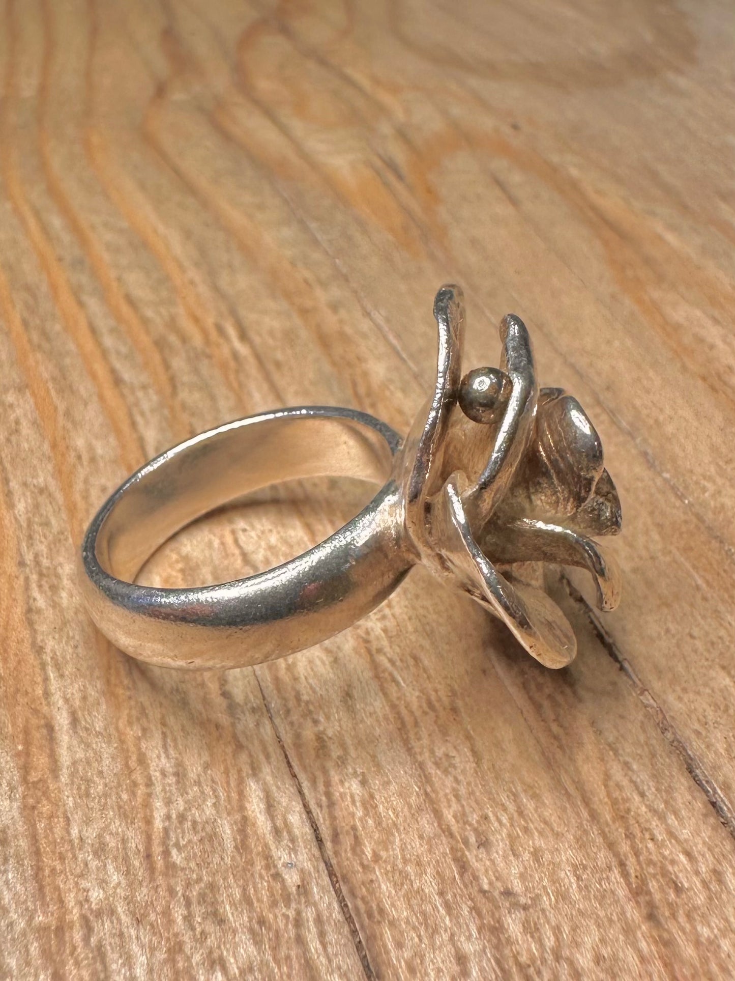 Vintage Rose 925 Sterling Silver Size O1/2 Ring