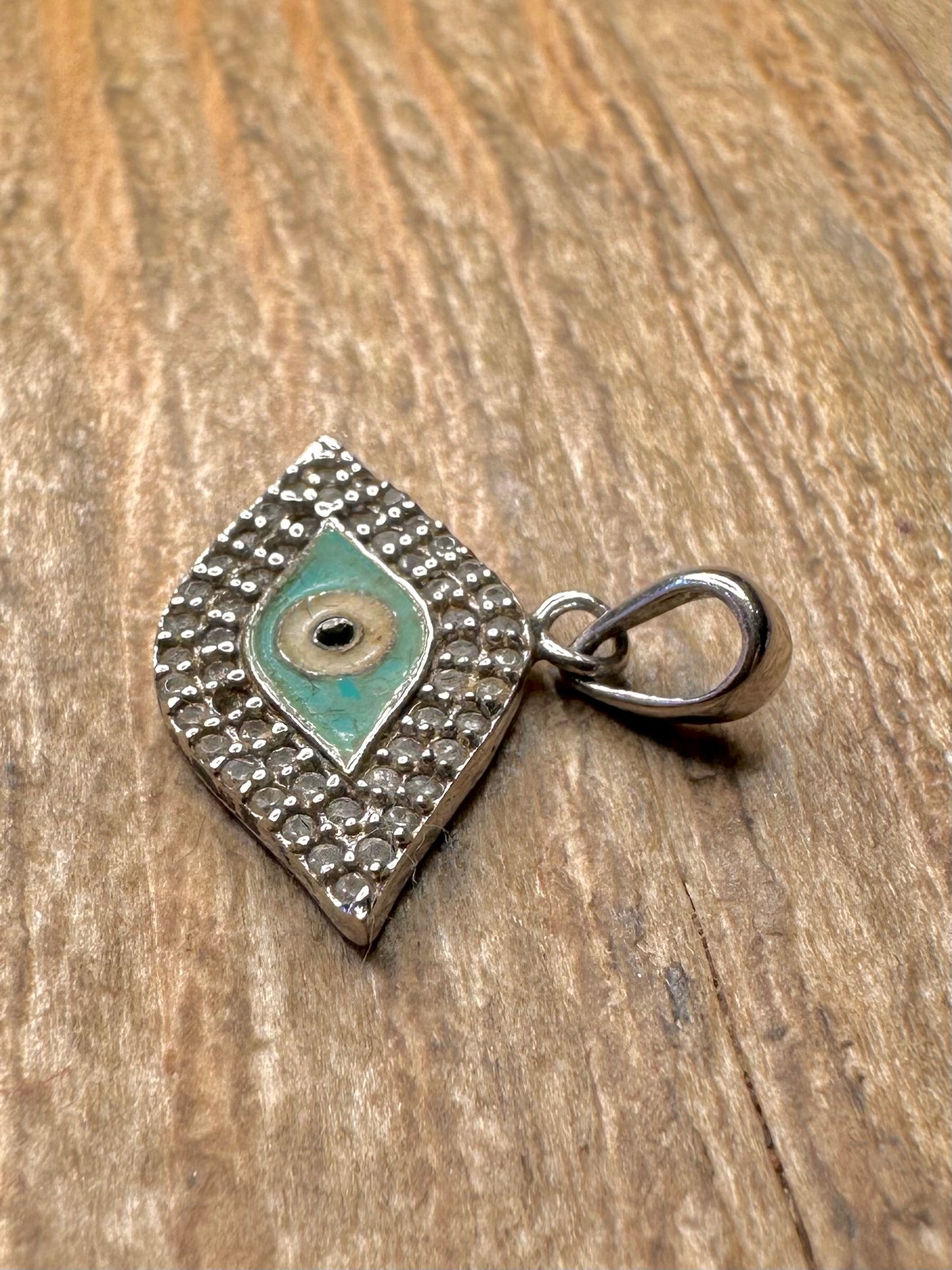 Moderner CZ-Augen-Anhänger aus 925er Sterlingsilber
