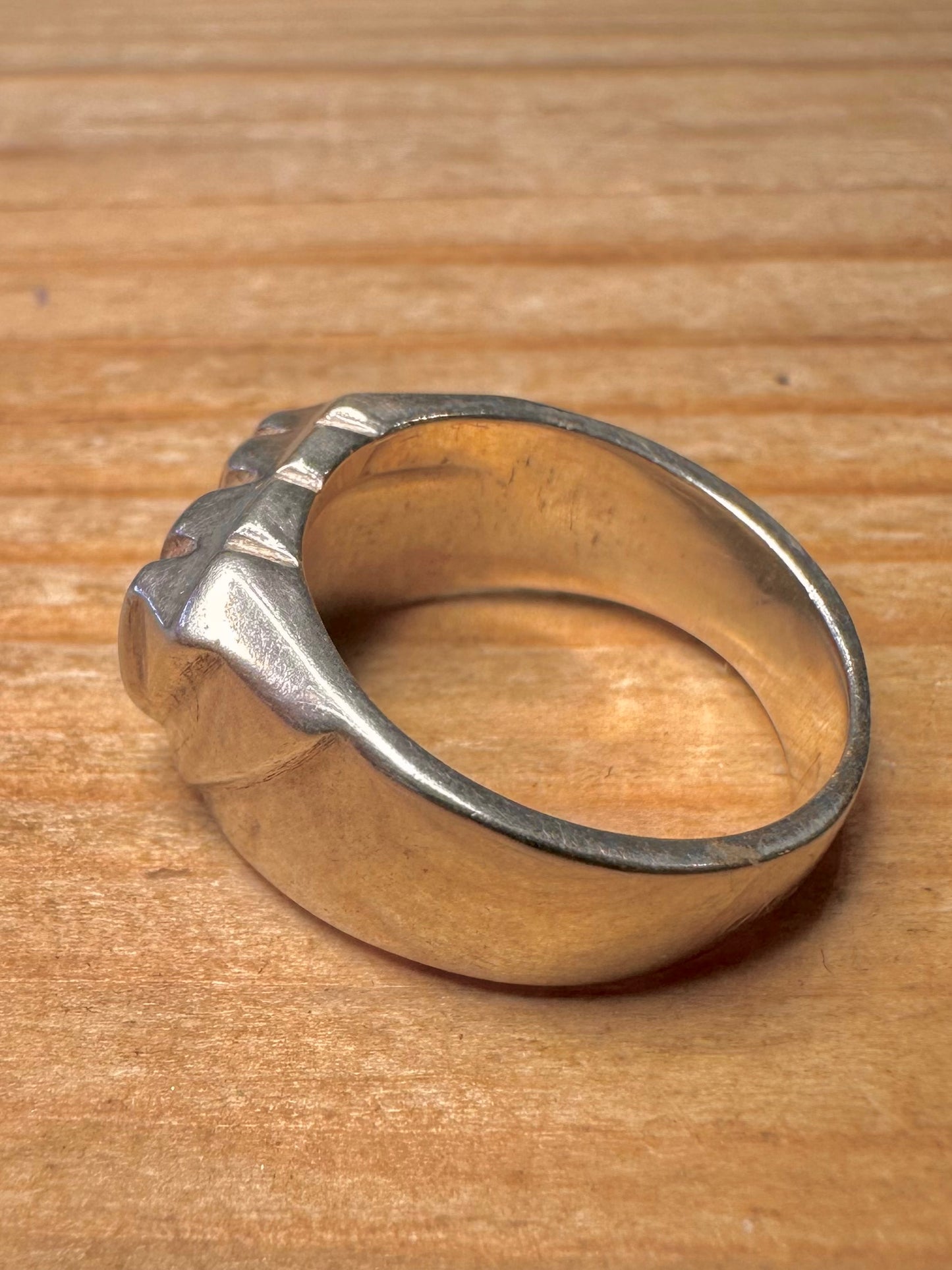 Moderner gewölbter 925er Sterlingsilber Ring Größe P