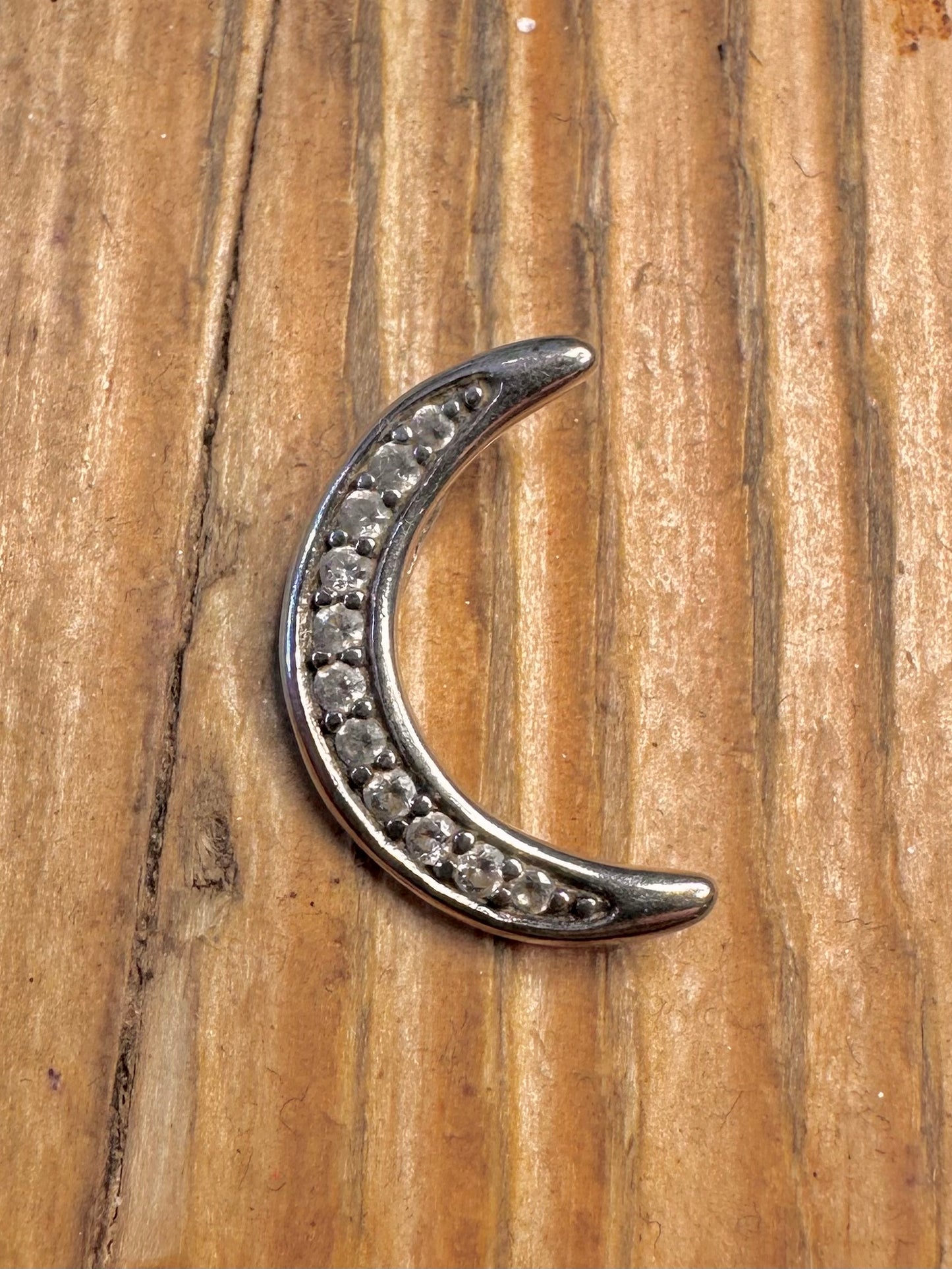 Crescent Moon CZ 925 Sterling Silver Pendant