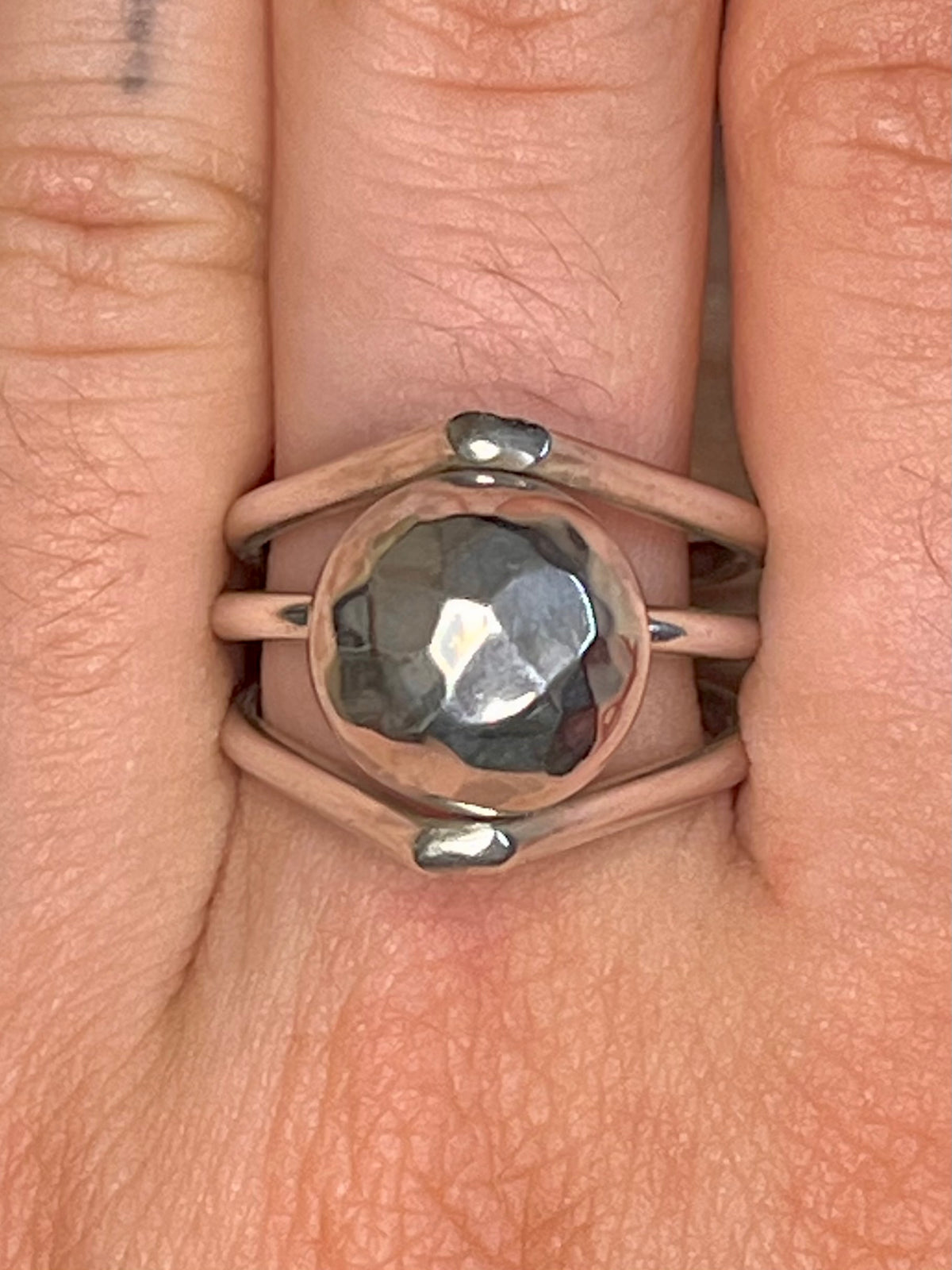 Geometric Sphere Multi Band 925 Sterling Silver Size M1/2 Ring