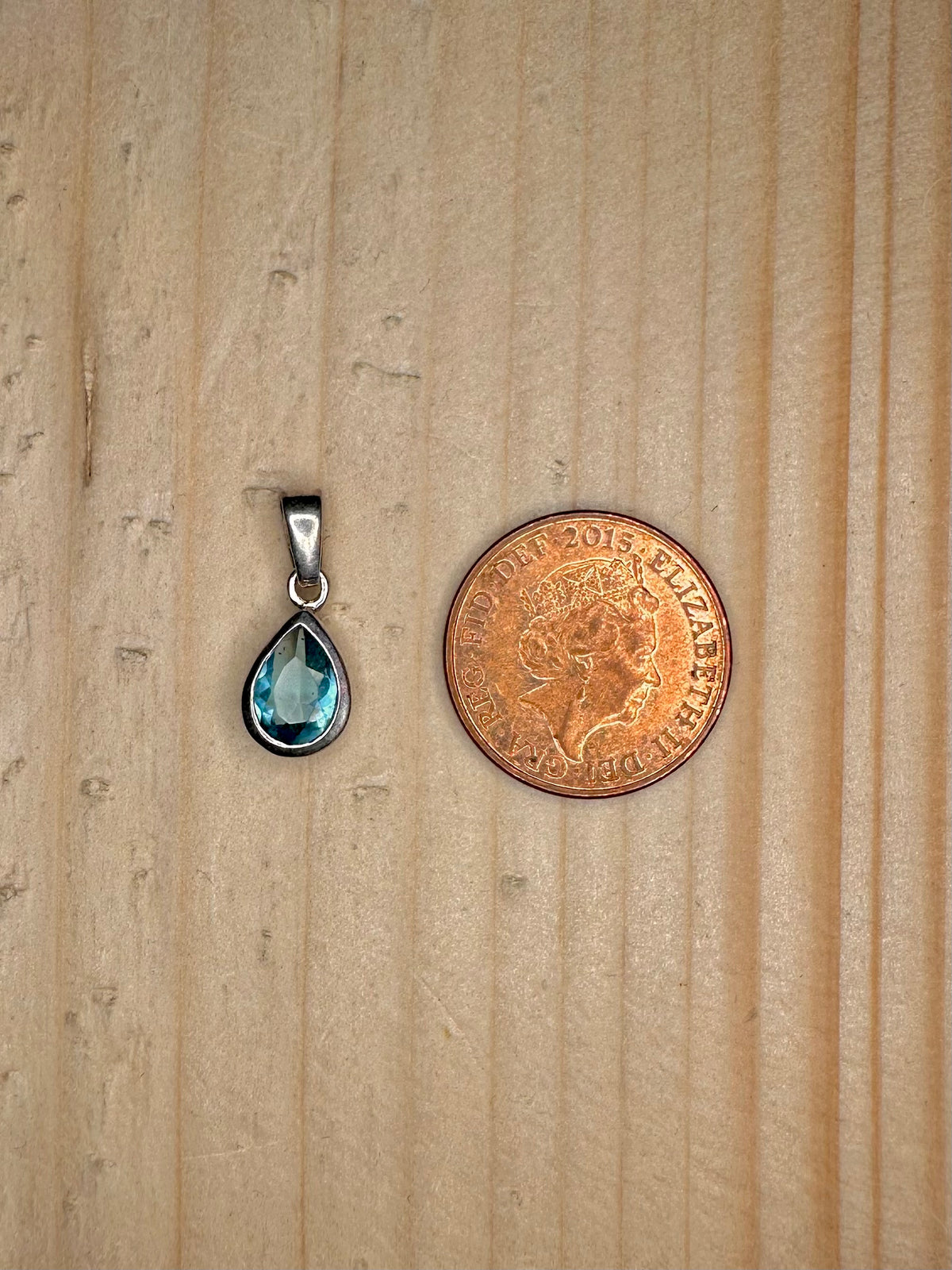 Blue Topaz Teardrop 925 Sterling Silver Pendant