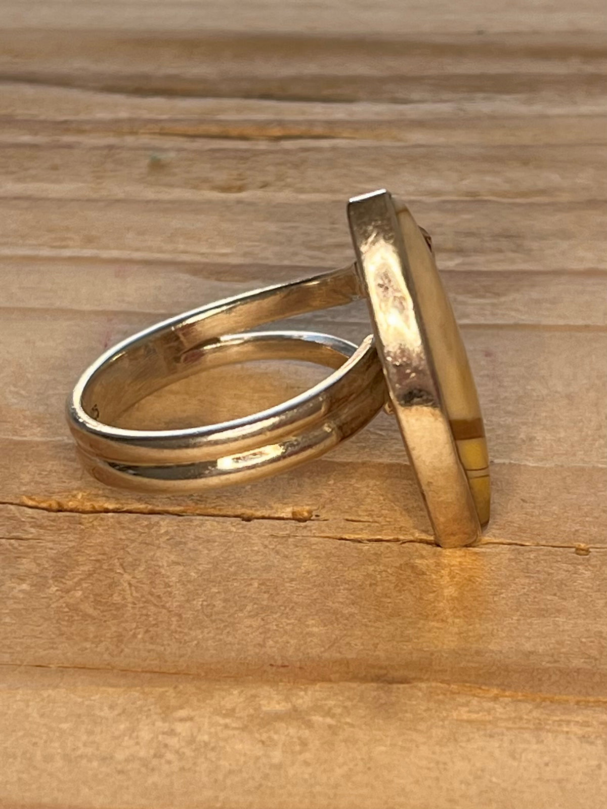 Jasper and Citrine 925 Sterling Silver Size R Ring