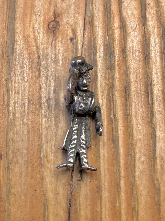 Articulated Top Hat Suit Man 925 Sterling Silver Charm Pendant