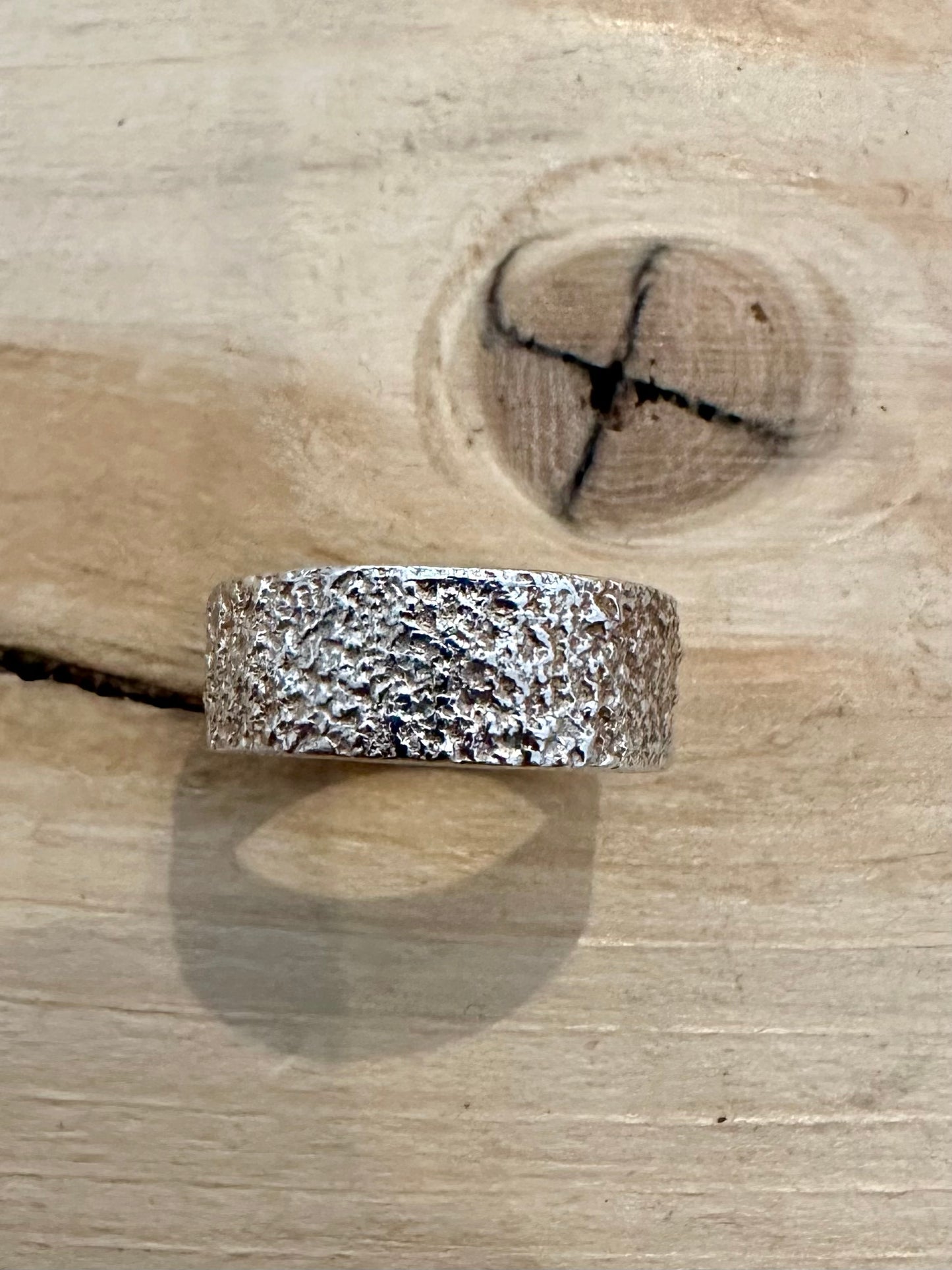 Modern Textured Band 925 Silver Size K1/2 Ring