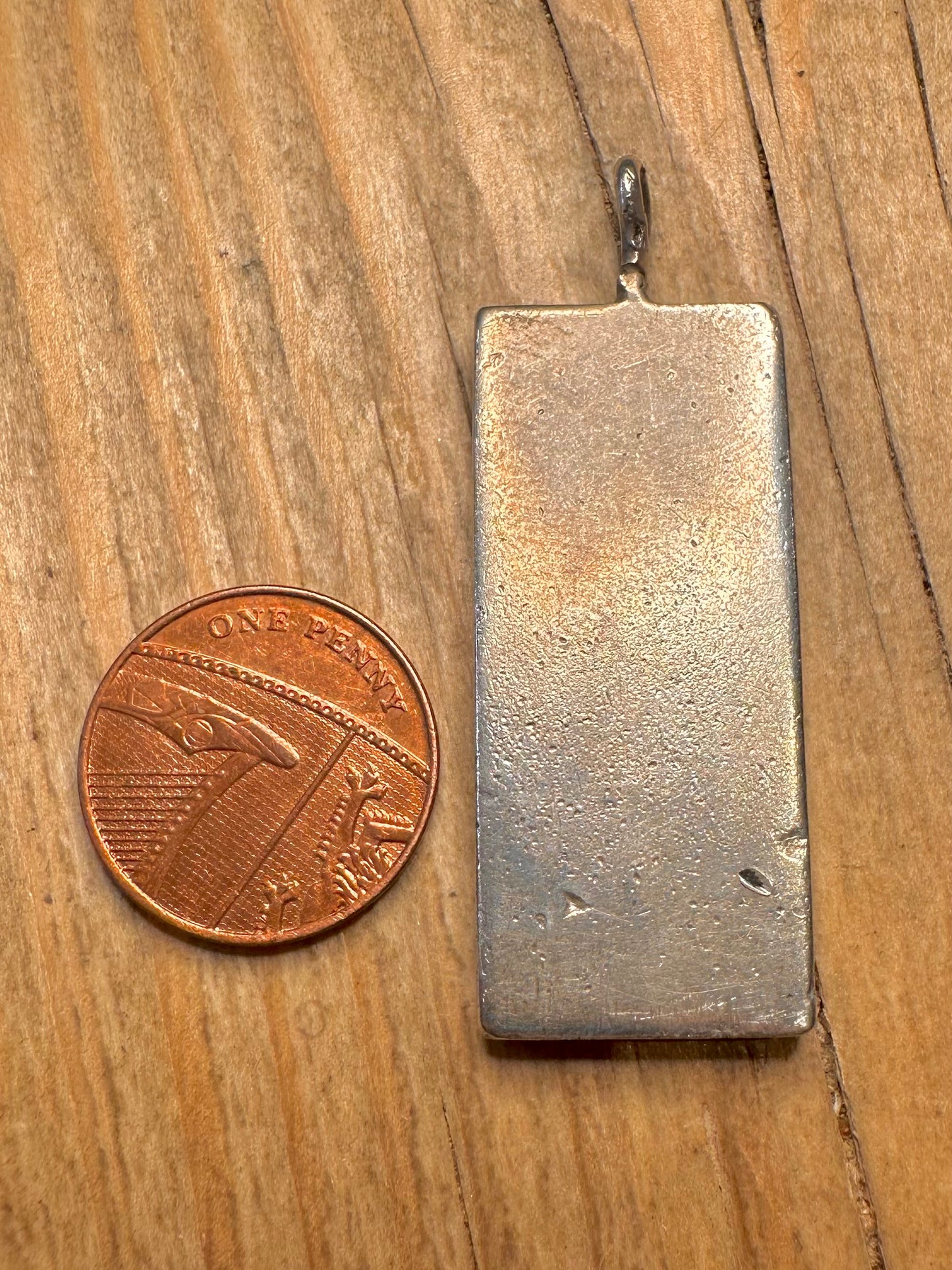 Vintage 1978 Ingot St Christopher 925 Sterling Silver Pendant