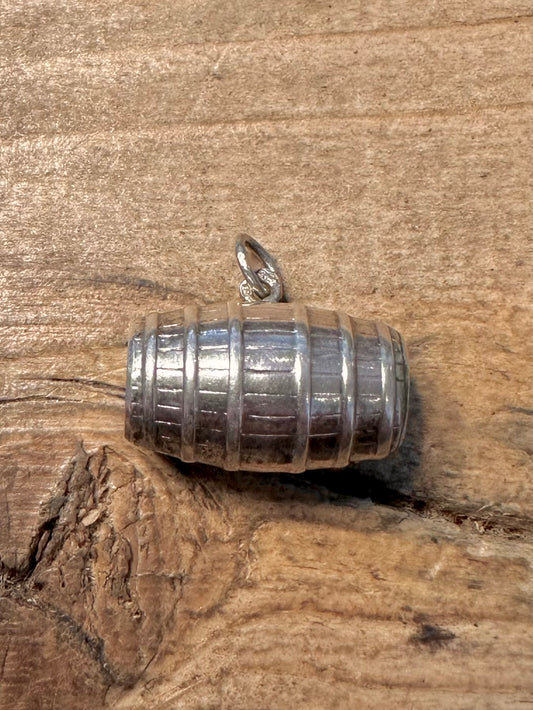 Vintage Madeira Wine Barrel 925 Silver Charm Pendant