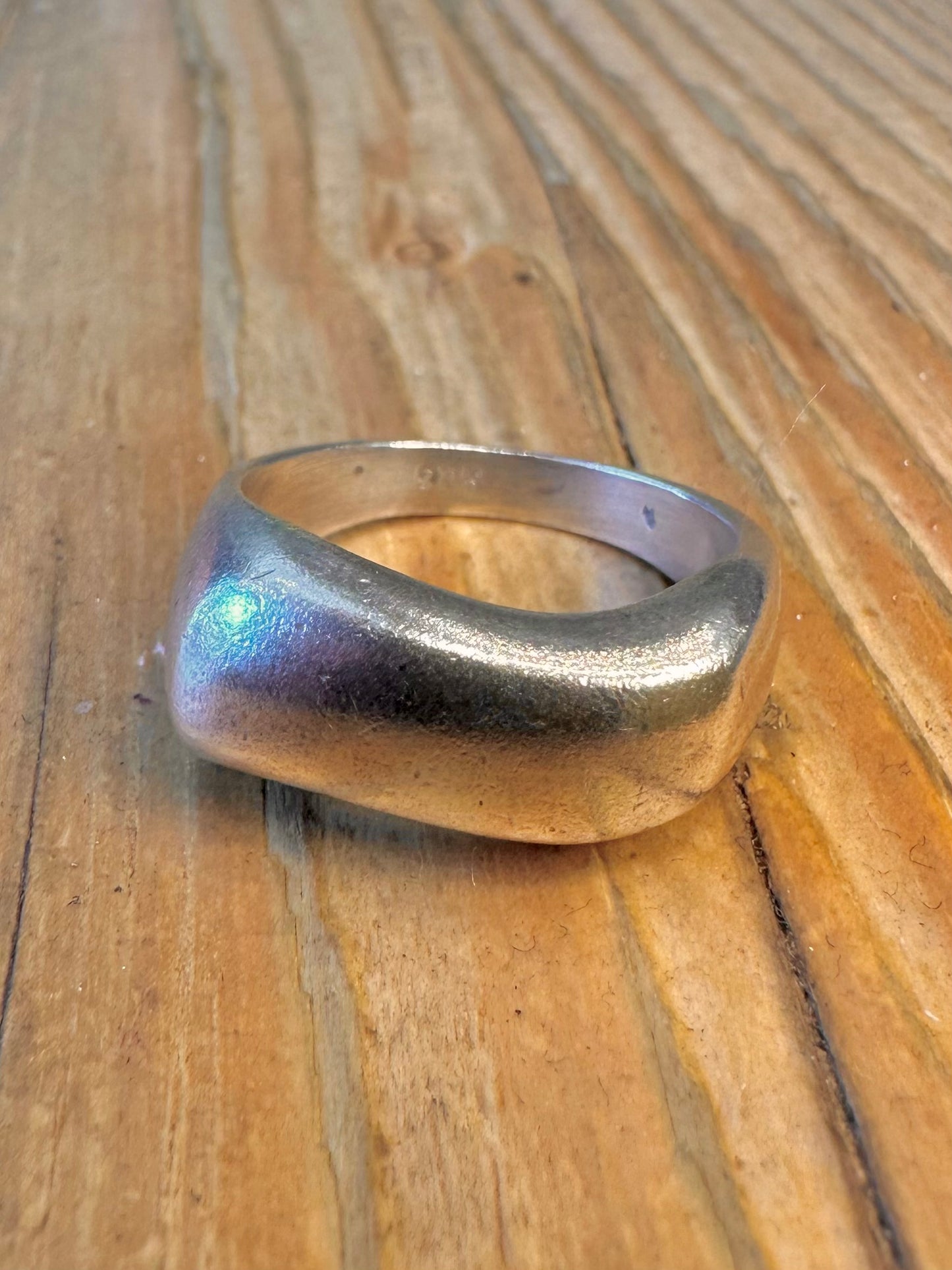 Abstract Wavy Rectangle 925 Sterling Silver Size R1/2 Ring