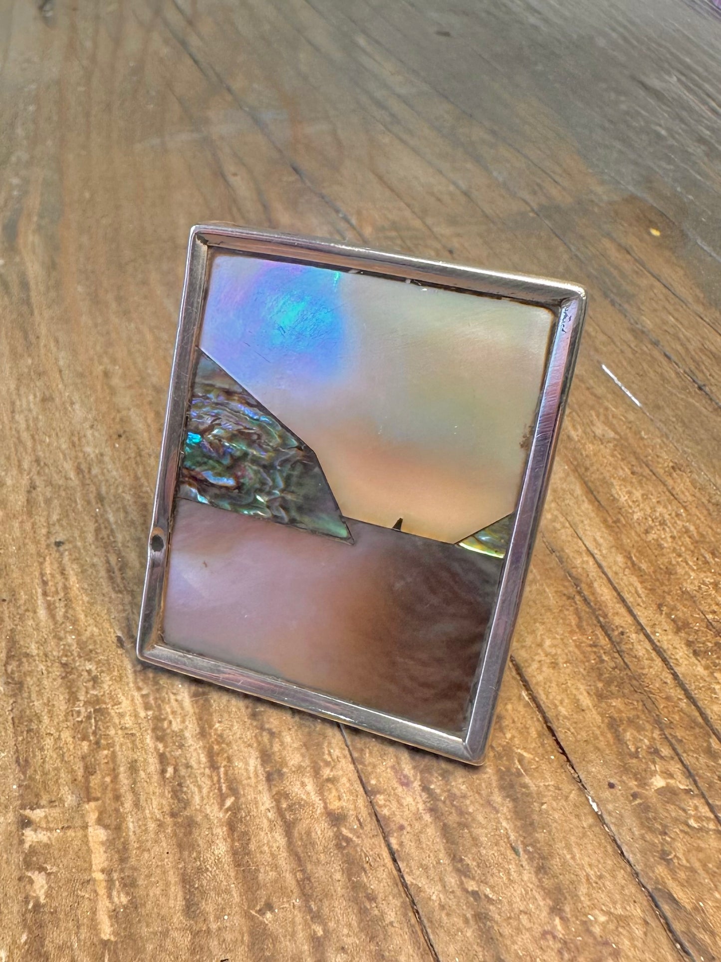 Abalone Scene Picture Frame Sterling Silver Front Collectable