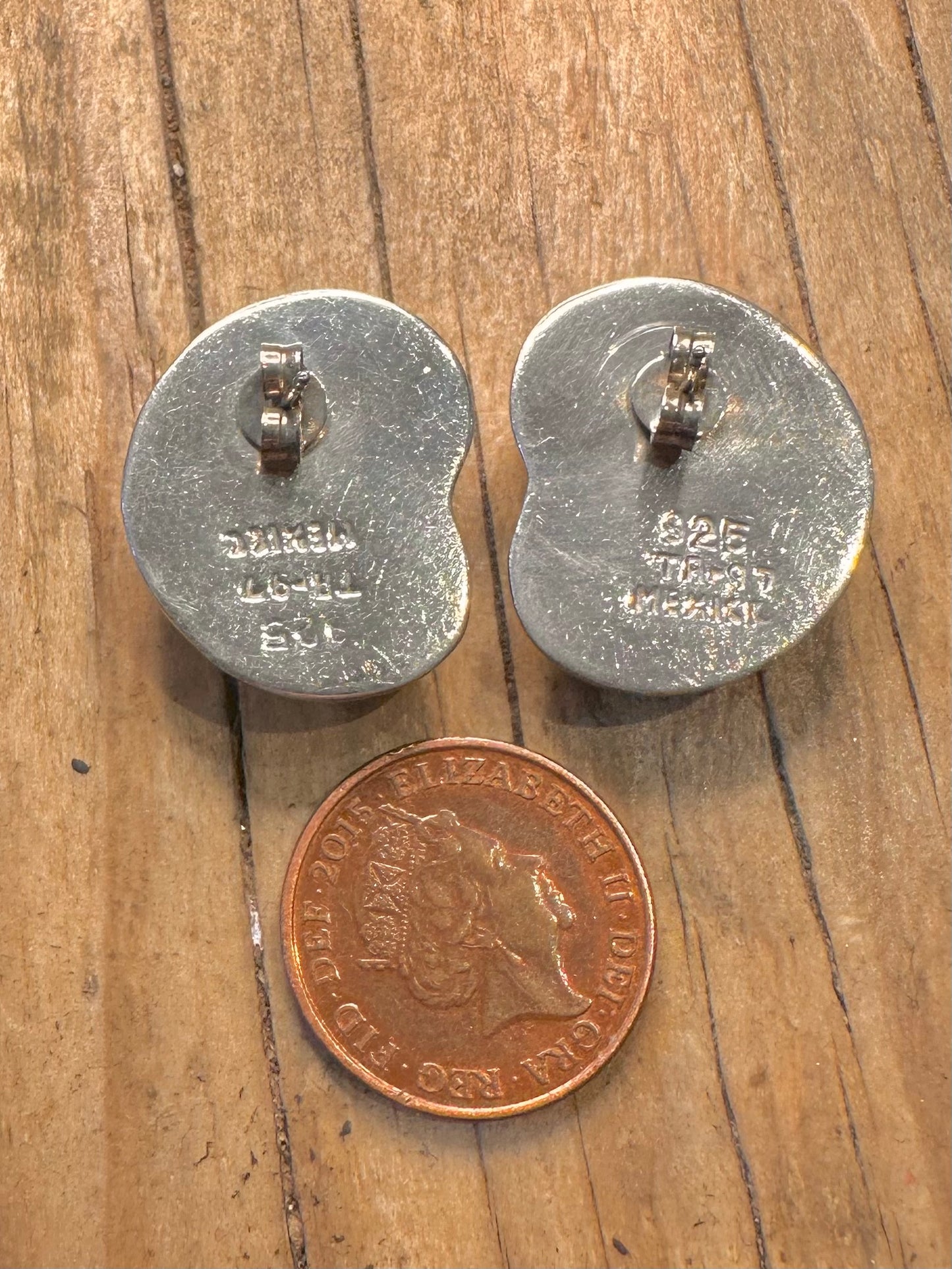Moderne Mexiko-Puff-Spiralohrstecker aus 925er Sterlingsilber