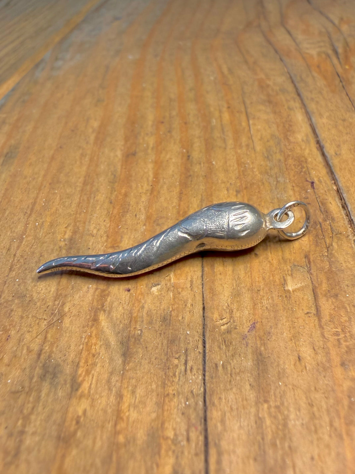 Cornicello Horn Engraved 925 Sterling Silver Pendant