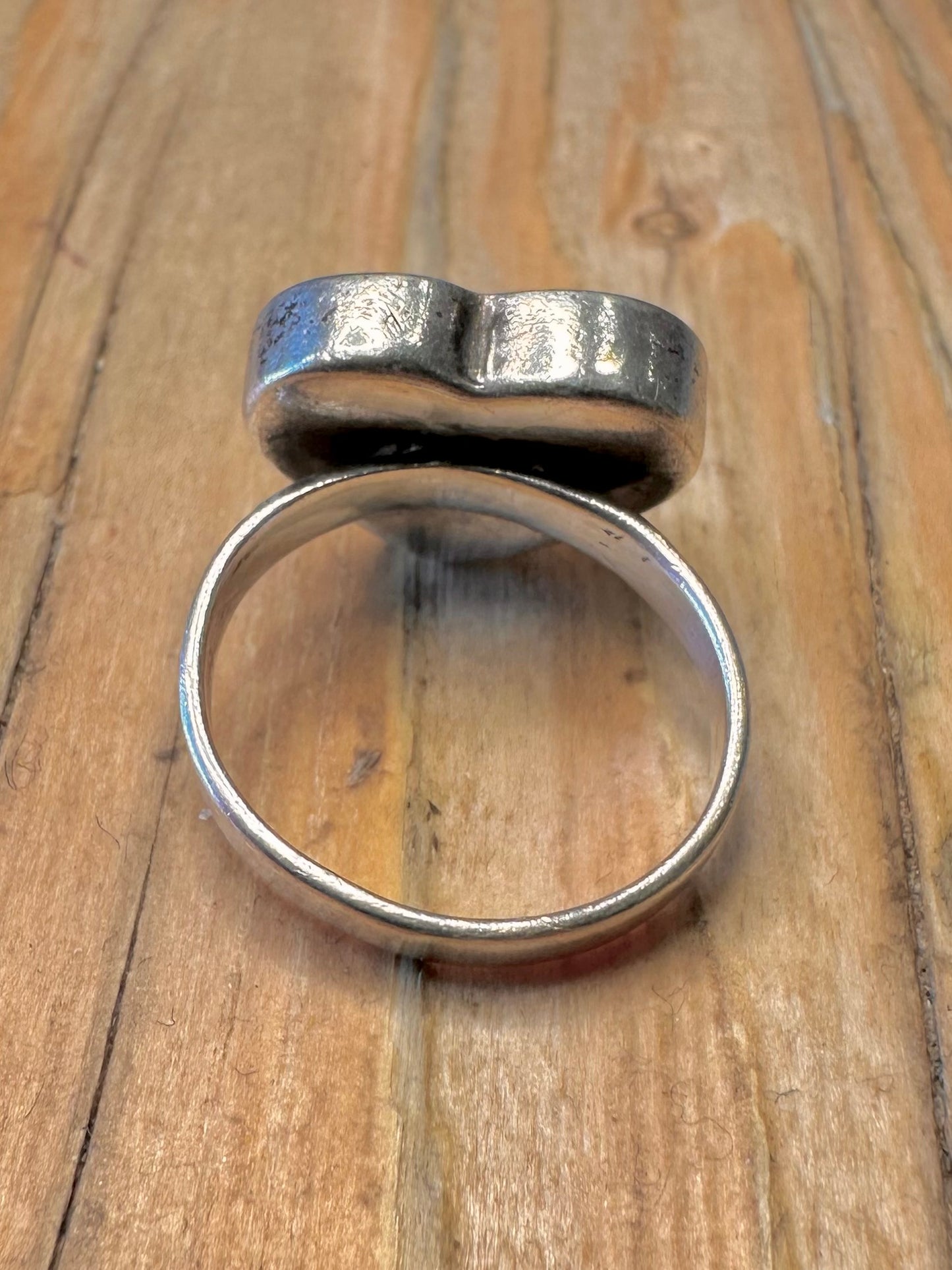 Vintage Heart 925 Sterling Silver Size M Ring