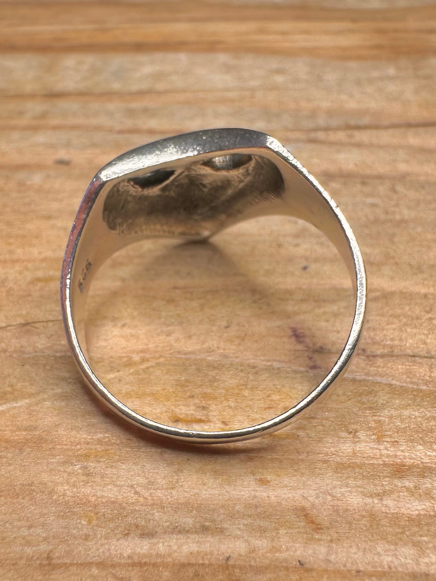 Vintage Mask 925 Sterling Silver Size Q Ring