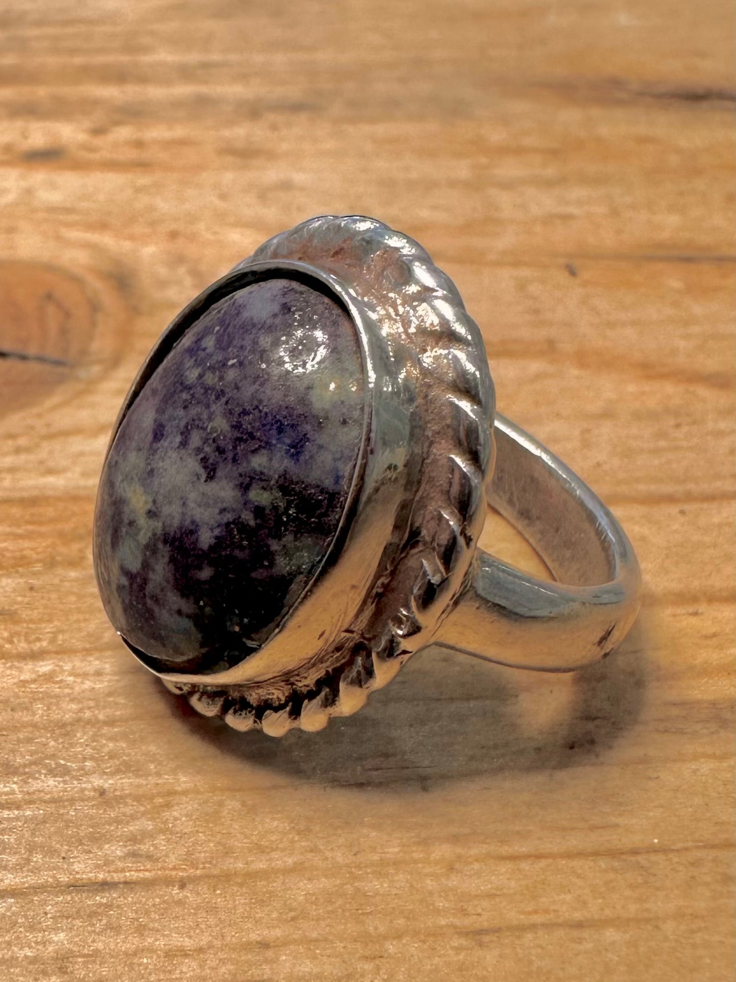 Vintage Lapis Boho 925 Silver Size M Ring