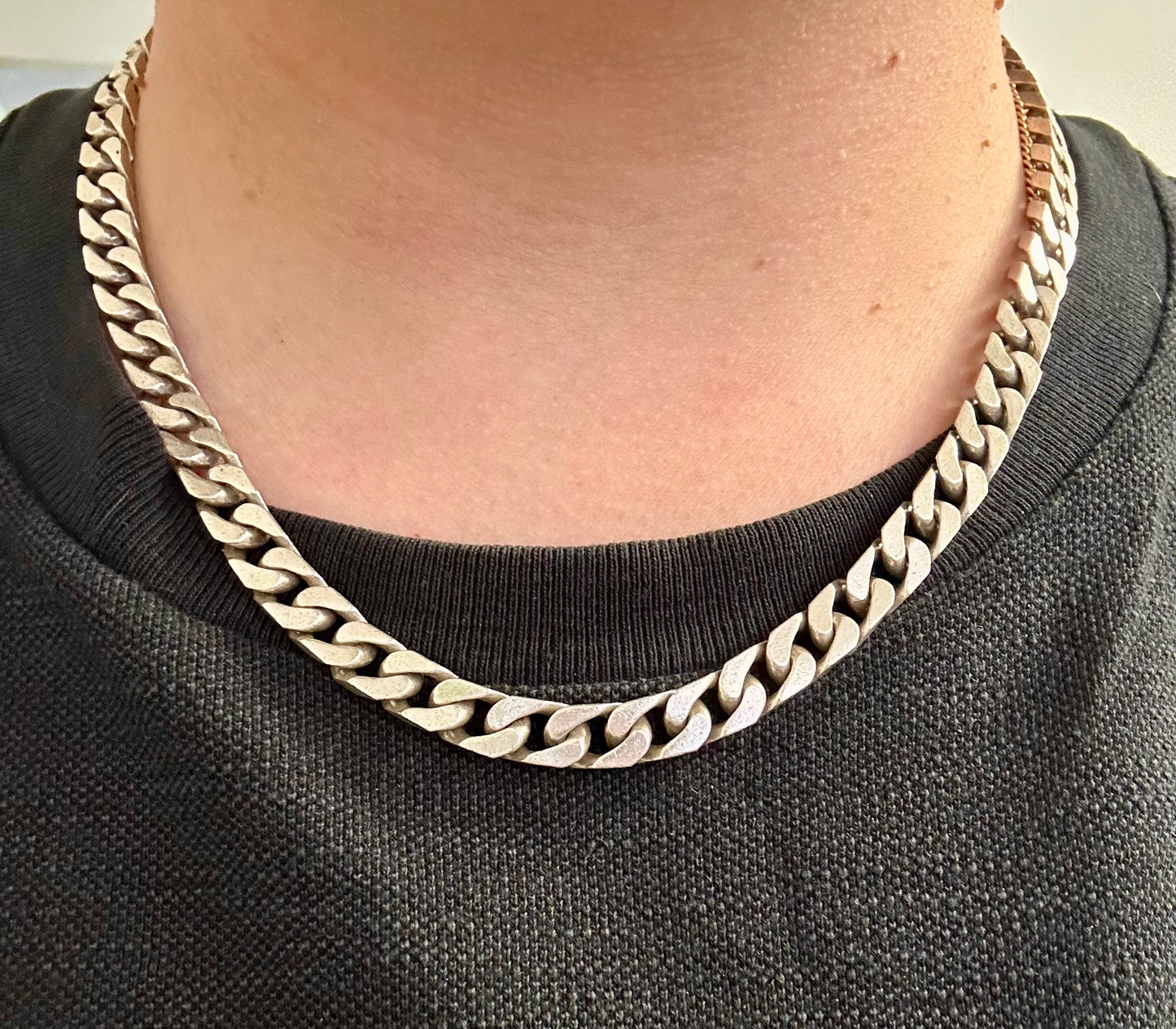 Vintage Thick Curb Chain 925 Silver 20.5 inch Necklace