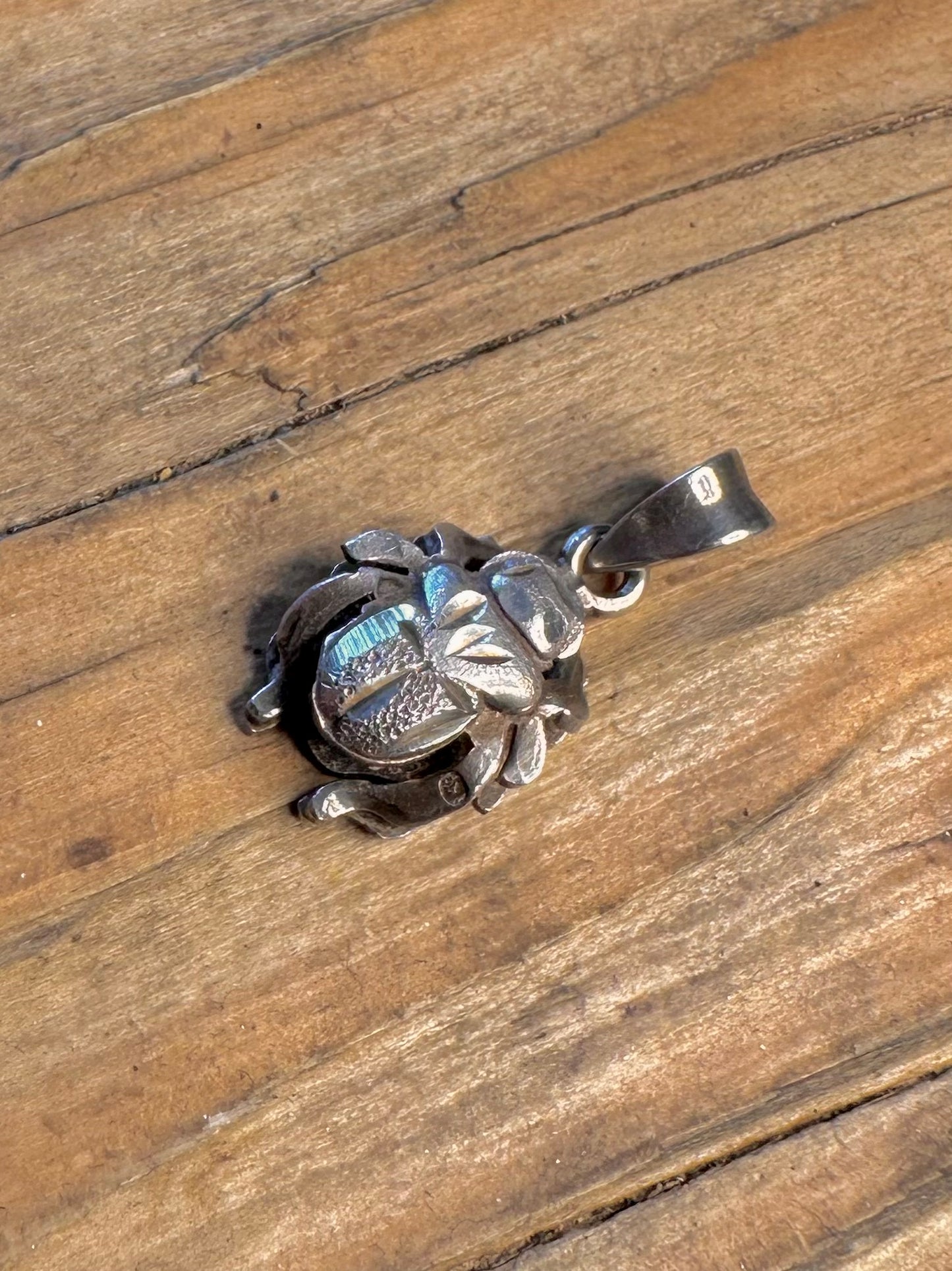 Egyptian Scarab Beetle 925 Sterling Silver Pendant