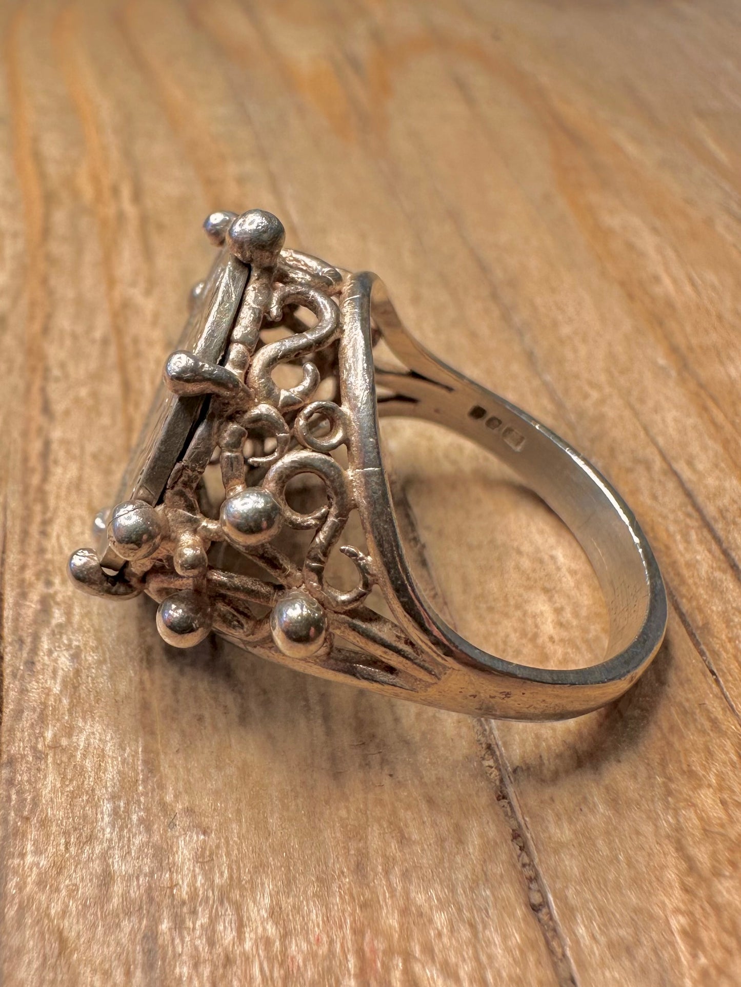 Vintage 1937 Threepence Coin 1992 925 Sterling Silver Size P Ring