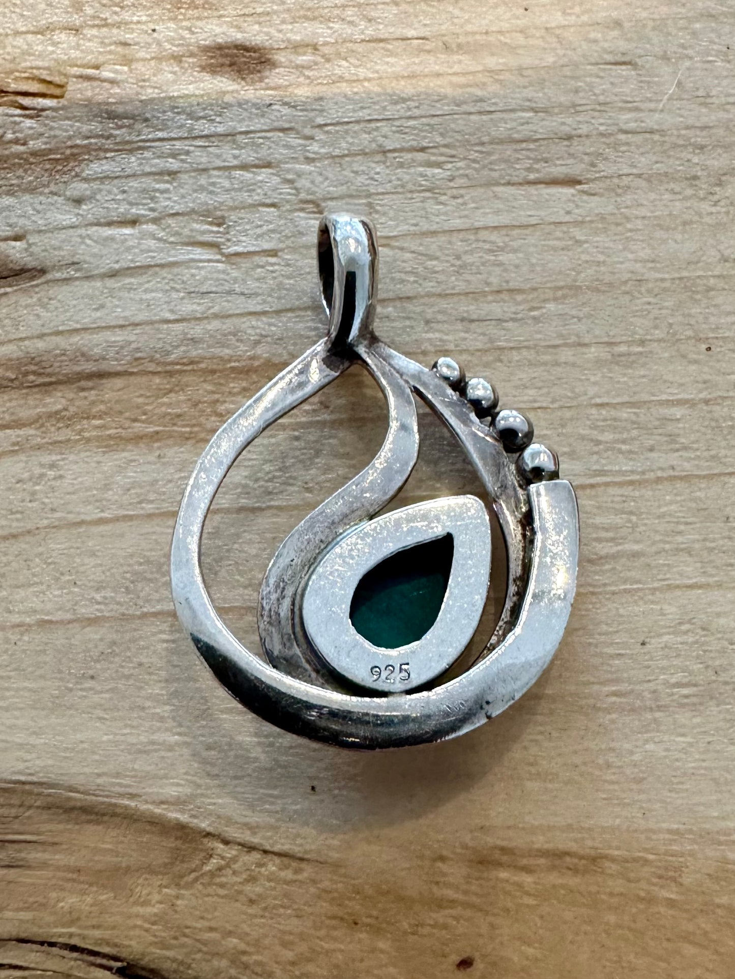 Abstract Turquoise 925 Silver Pendant