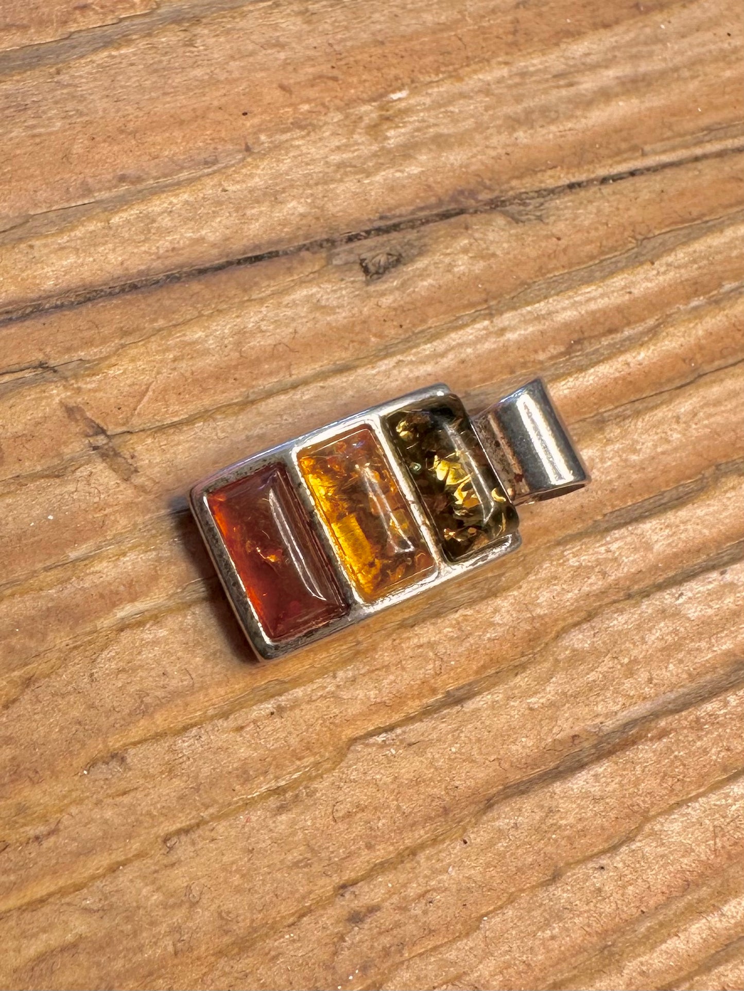 Abstract Multi Amber 925 Sterling Silver Pendant