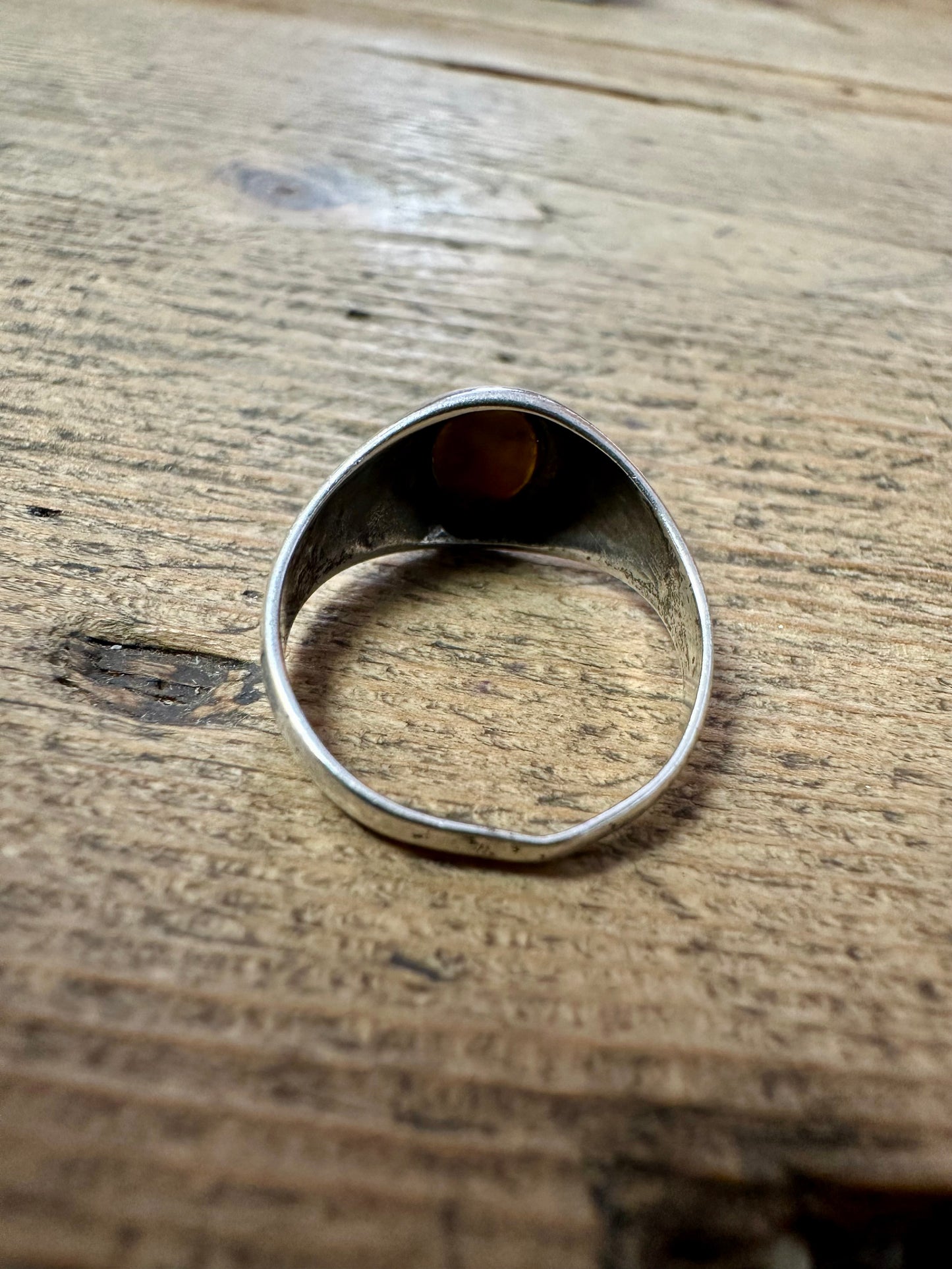 Vintage Tigers Eye 925 Silver Size K Ring