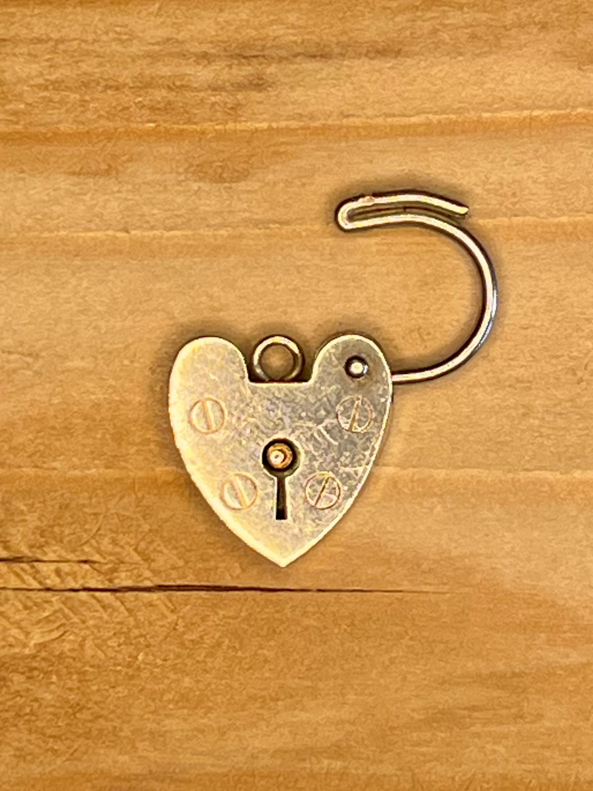 Heart Padlock 1973 London Maker LC 925 Sterling Silver Pendant