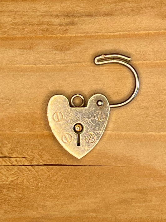 Heart Padlock 1973 London Maker LC 925 Sterling Silver Pendant
