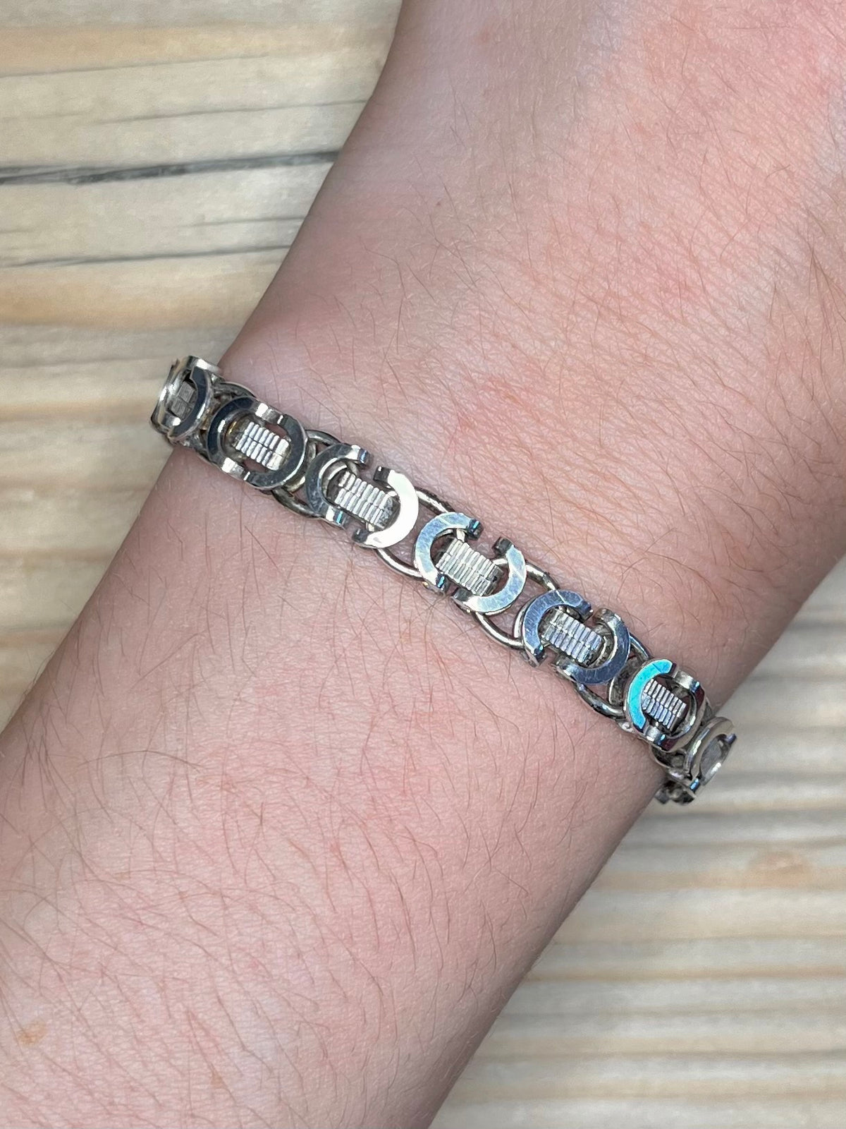 Byzantine Chain Italian 925 Sterling Silver 7.5 inch Bracelet
