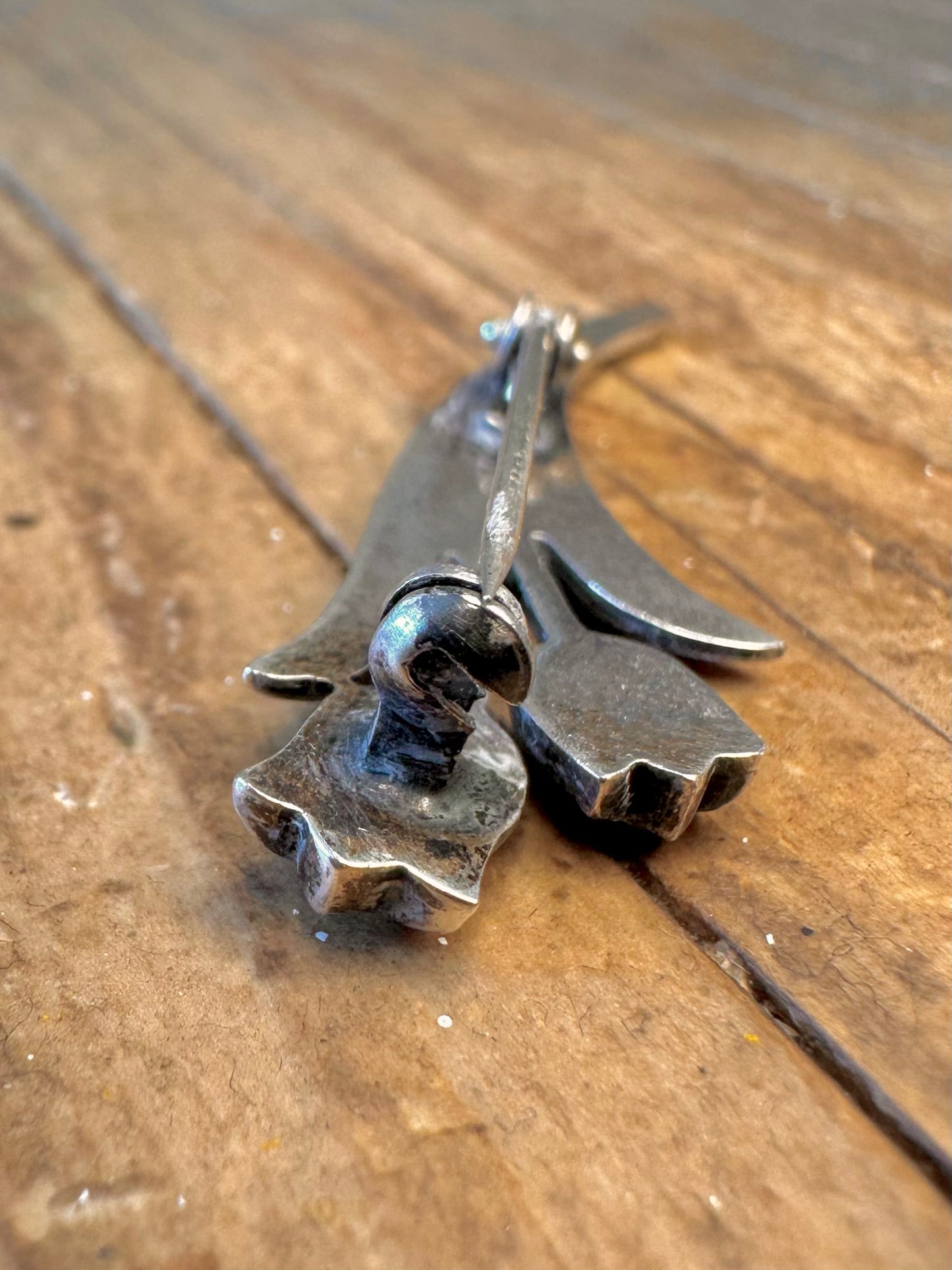 Austrian Enamel Tulip 835 Silver Brooch