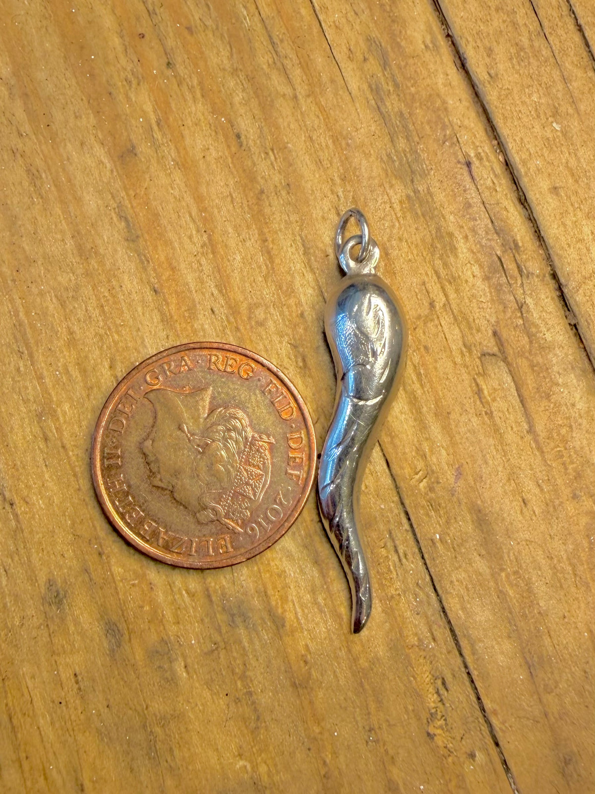 Cornicello Horn Engraved 925 Sterling Silver Pendant