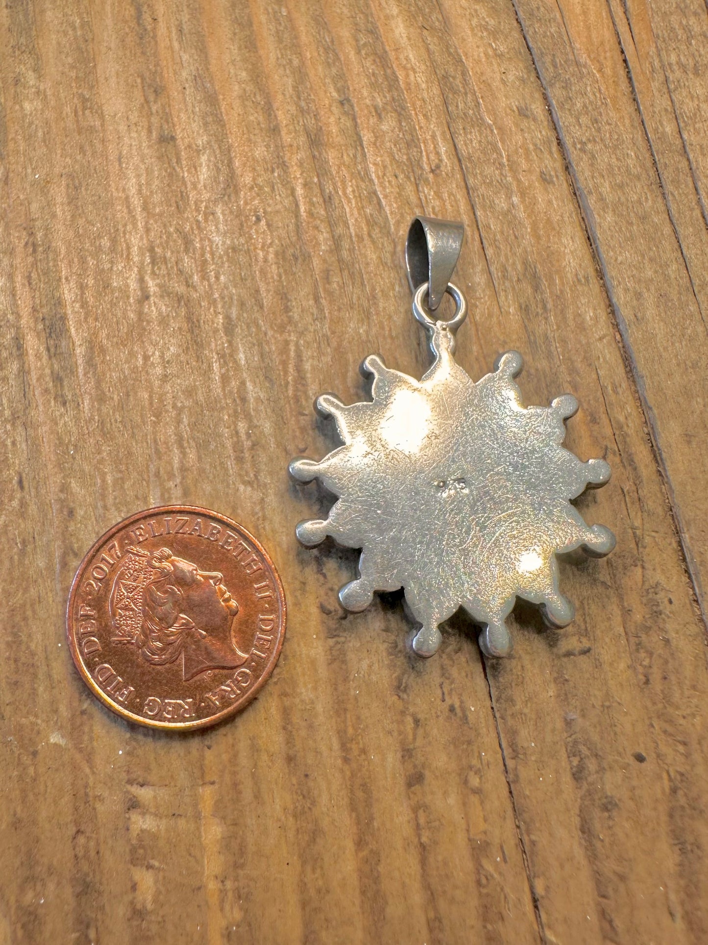 Türkis Cluster Blumenanhänger aus 925er Sterlingsilber