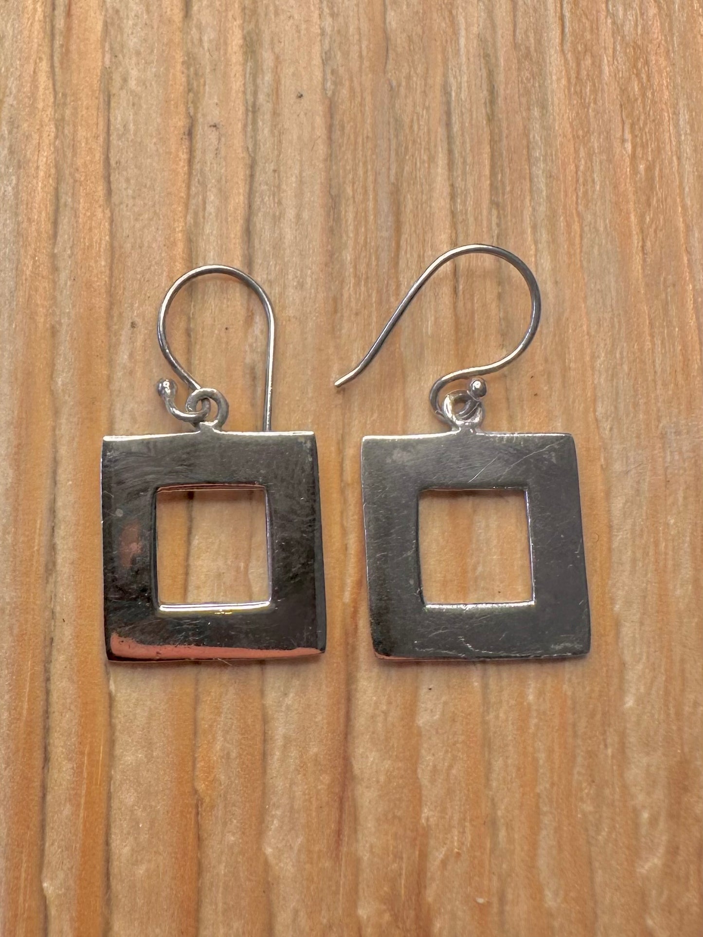 Modern Square 925 Sterling Silver Earrings