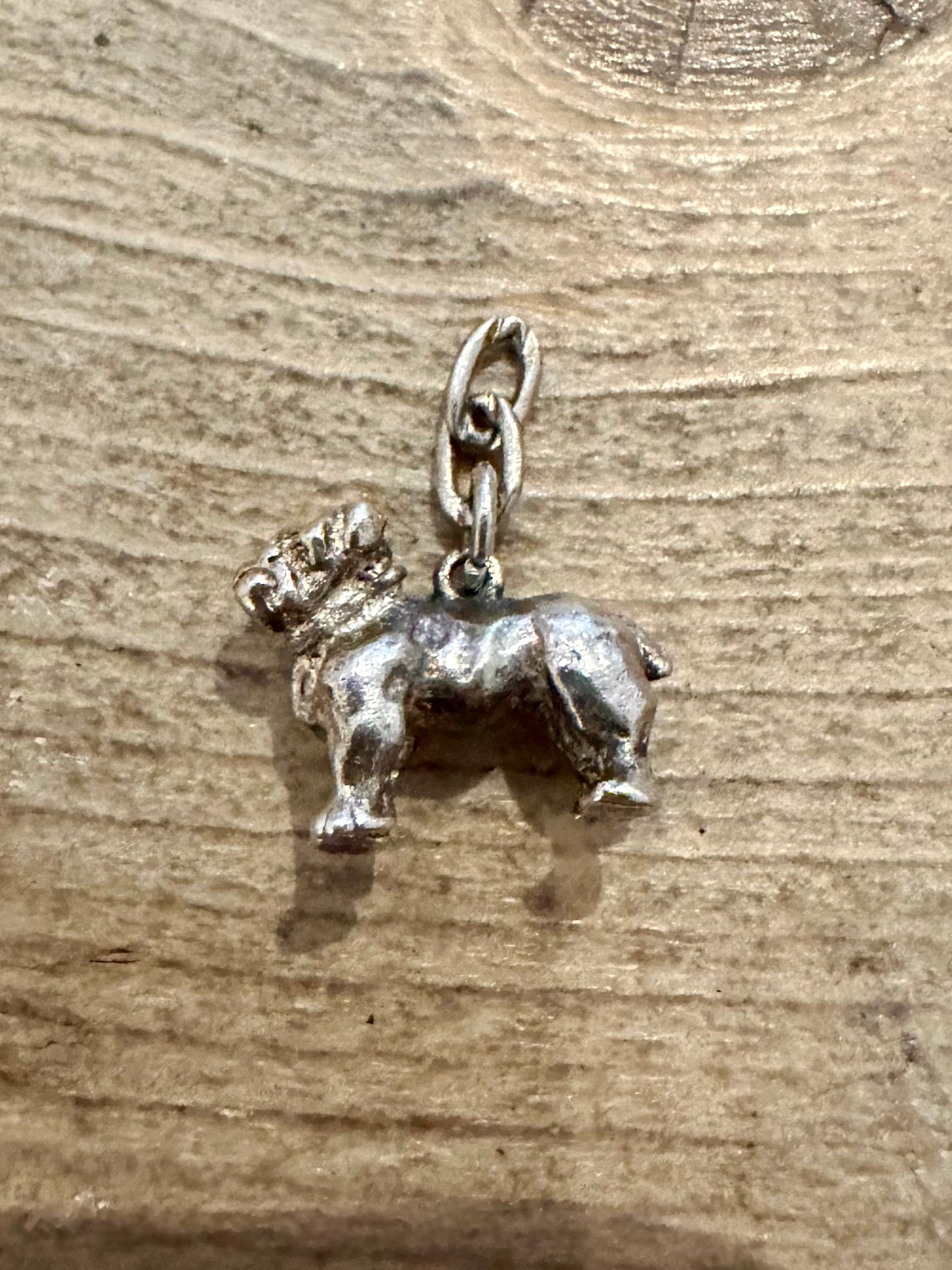 Vintage Bulldog 925 Silver Charm Pendant