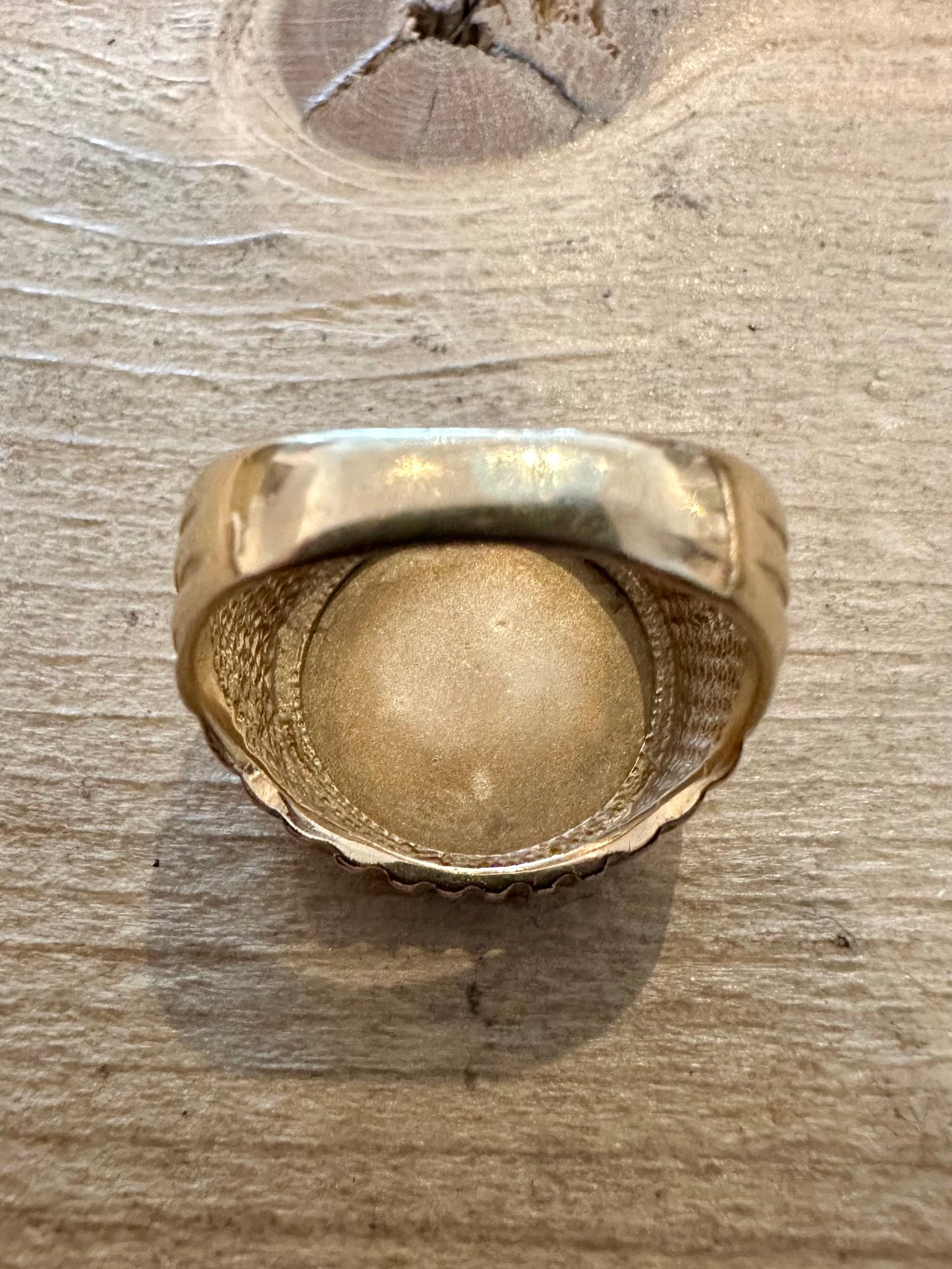 Vintage 1977 St Christopher Signet 9ct Gold Size O Ring